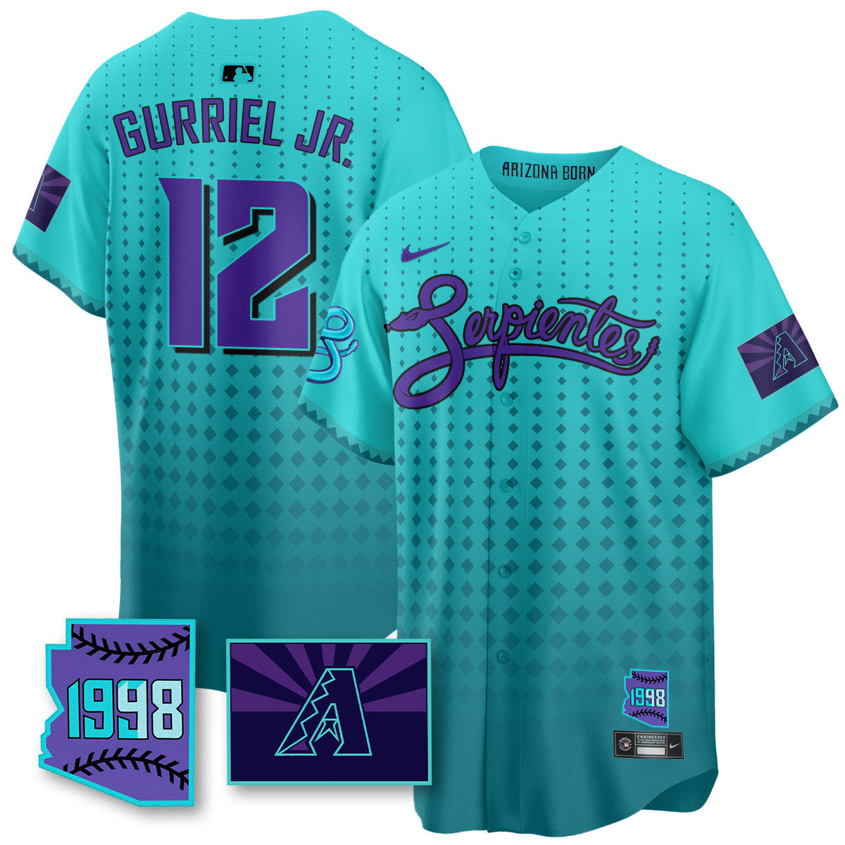ARI Purple for Second “Serpientes” City Connect Jersey - Stitched
