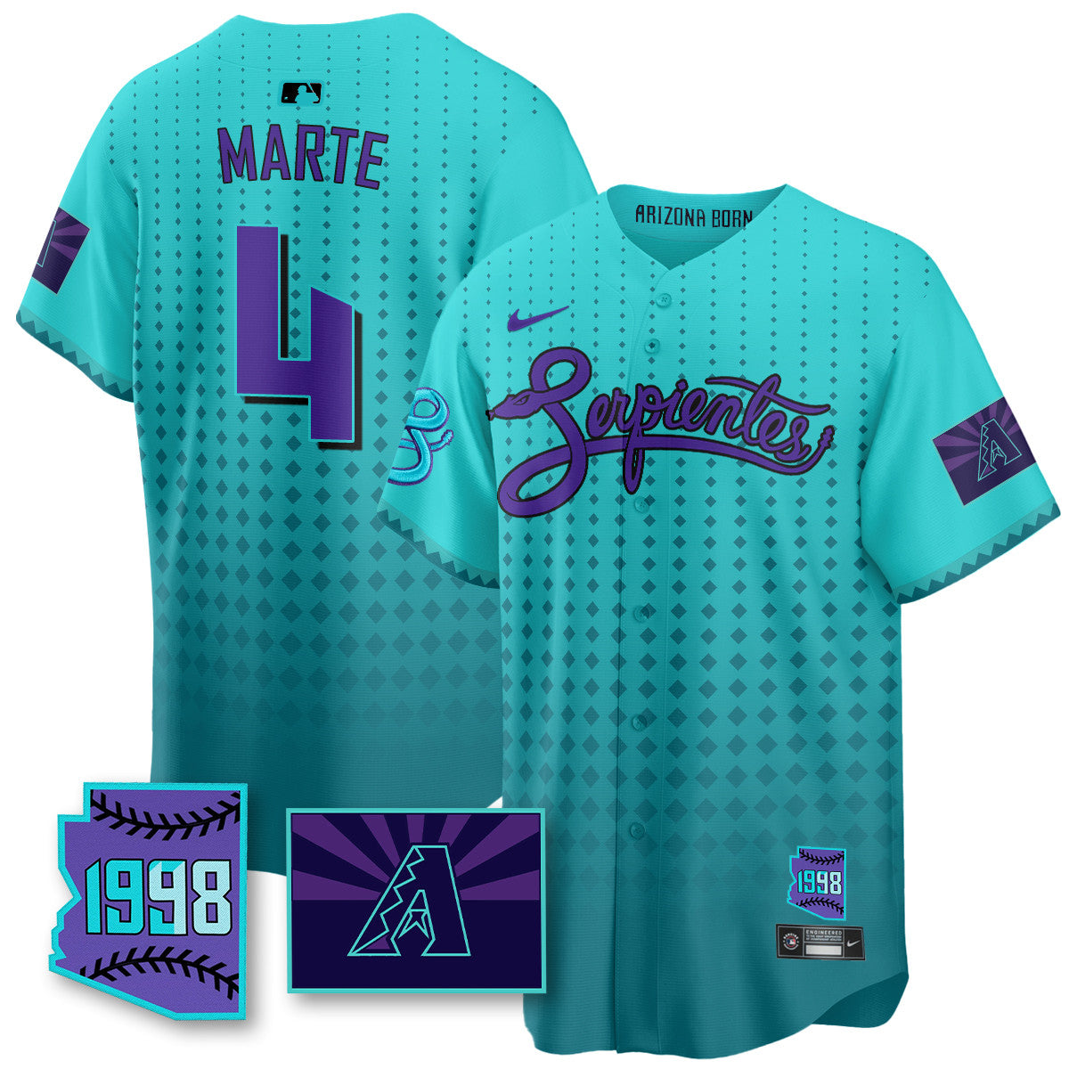 ARI Purple for Second “Serpientes” City Connect Jersey - Stitched