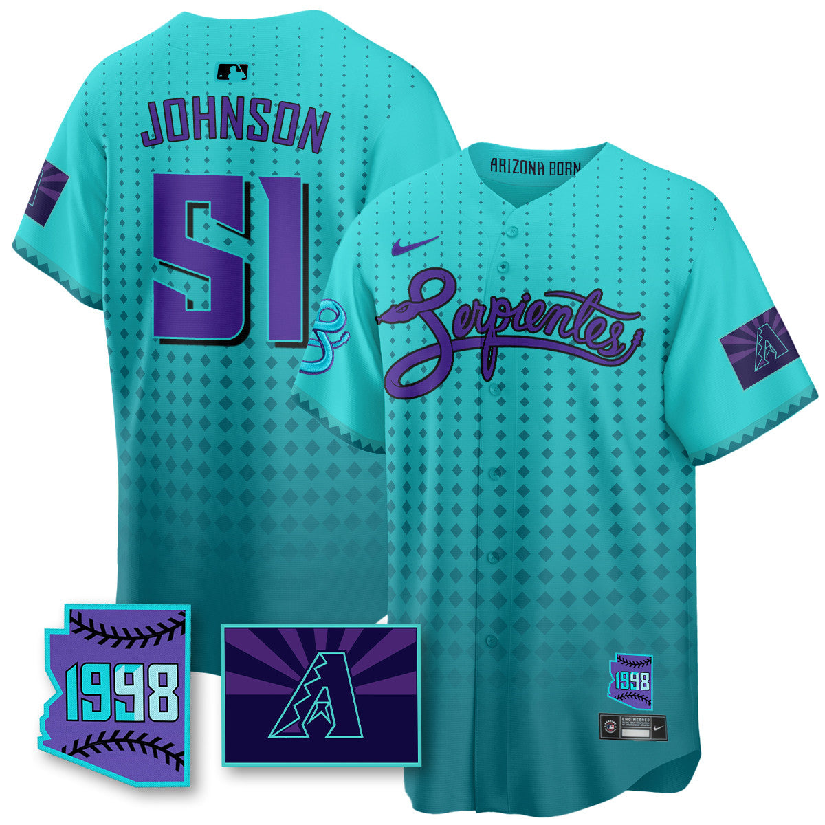 ARI Purple for Second “Serpientes” City Connect Jersey - Stitched