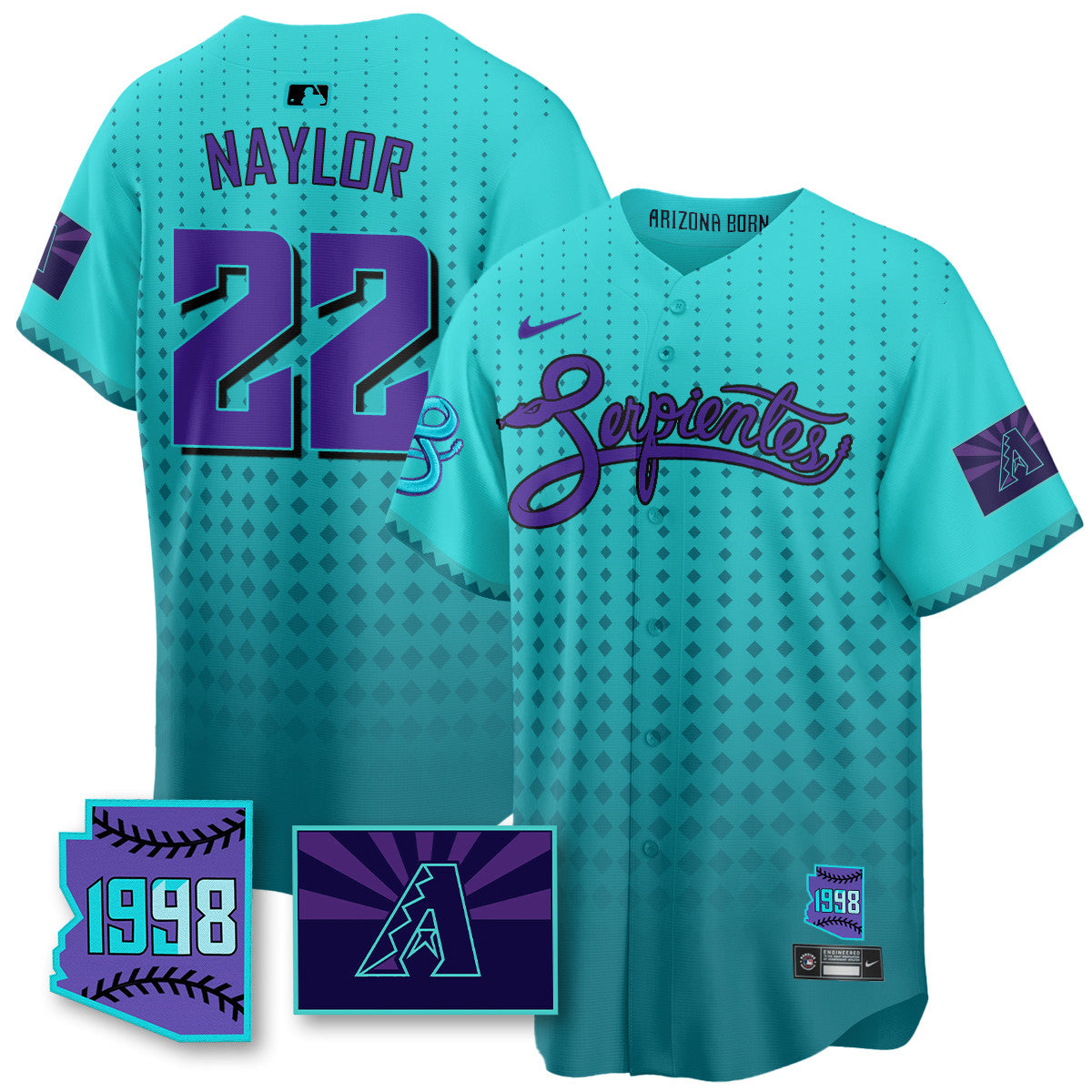 ARI Purple for Second “Serpientes” City Connect Jersey - Stitched