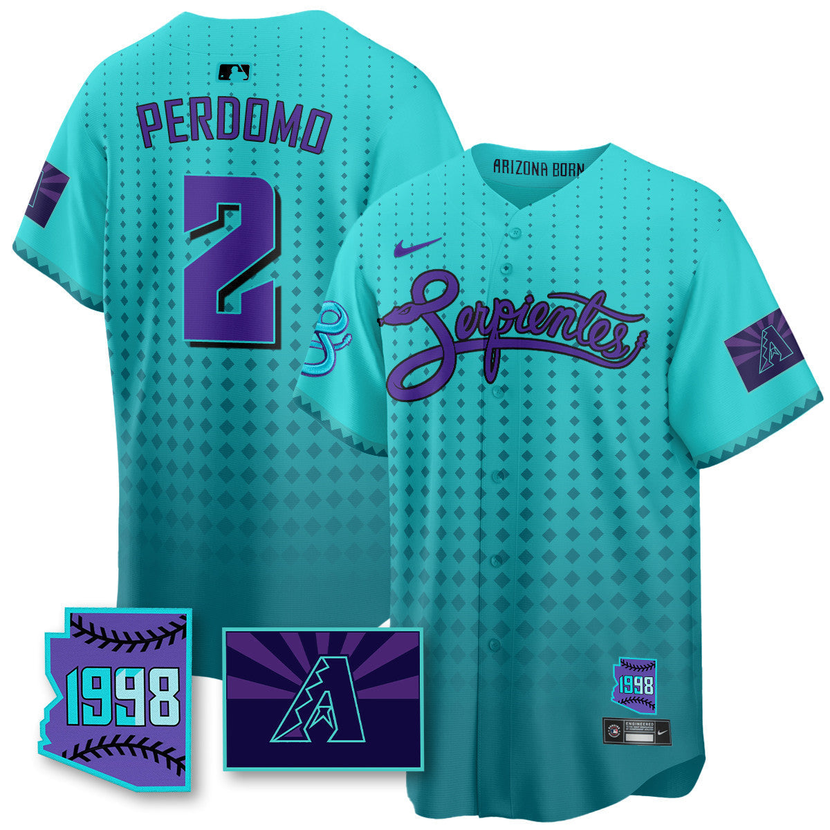 ARI Purple for Second “Serpientes” City Connect Jersey - Stitched