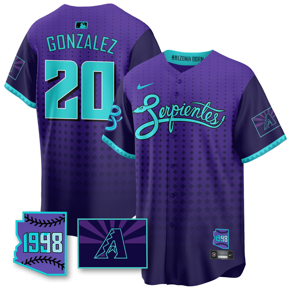 ARI Purple for Second “Serpientes” City Connect Jersey - Stitched