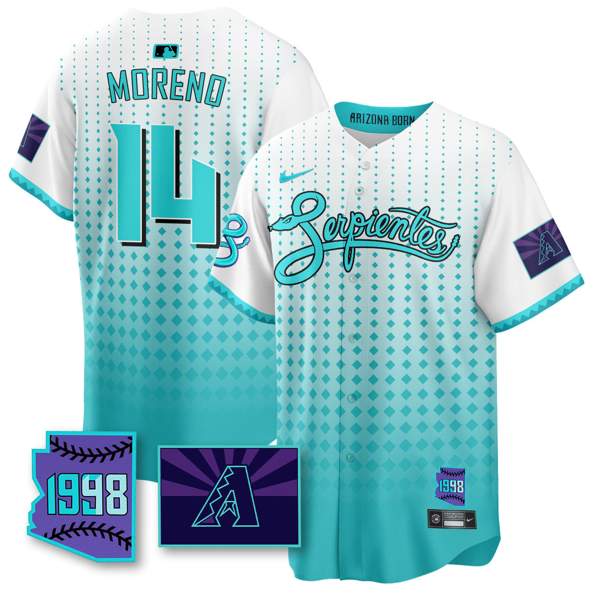 ARI Purple for Second “Serpientes” City Connect Jersey - Stitched