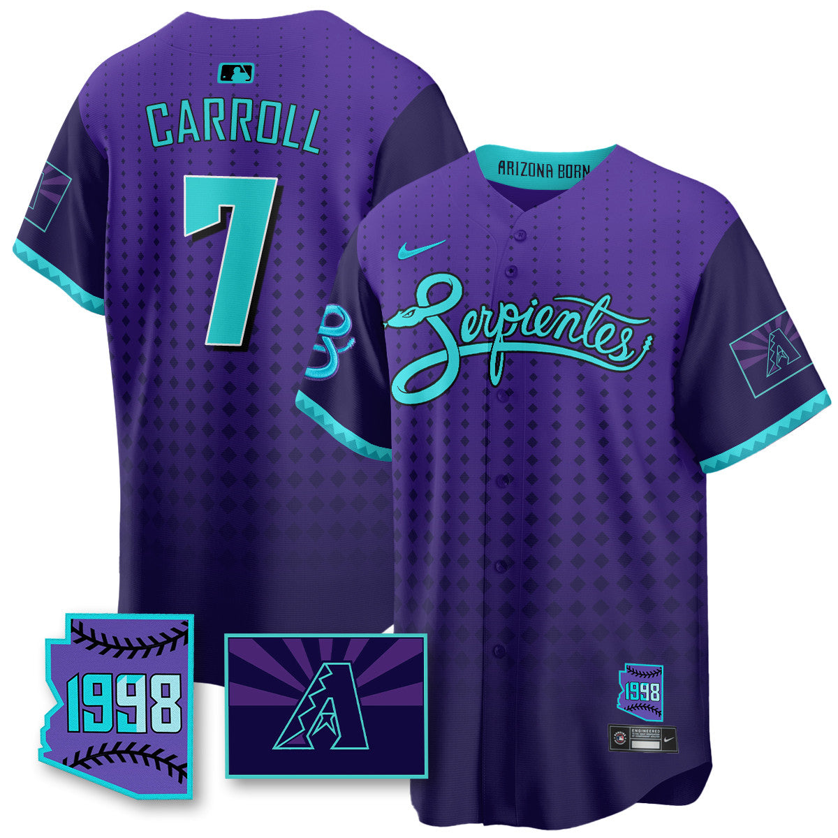 ARI Purple for Second “Serpientes” City Connect Jersey - Stitched