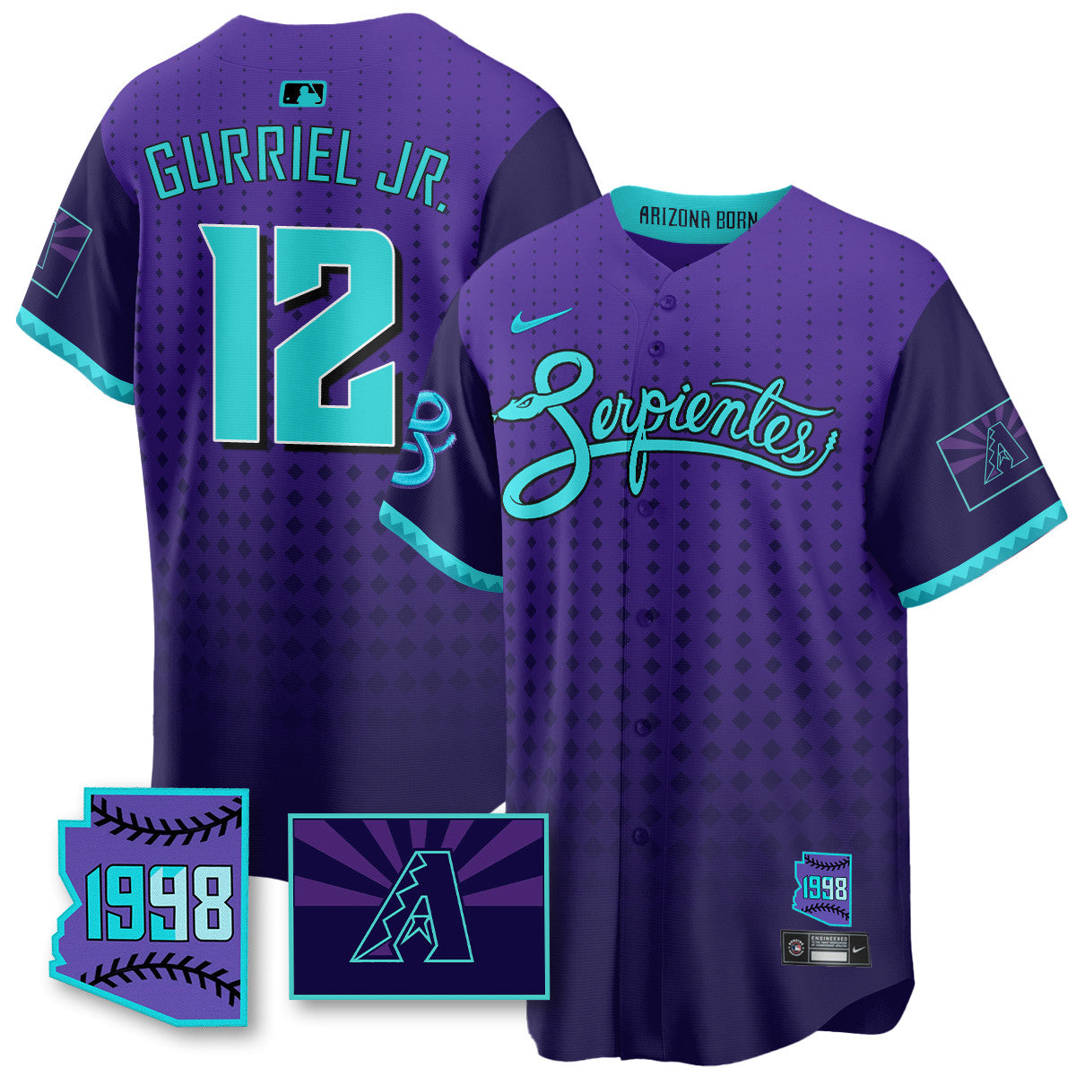 ARI Purple for Second “Serpientes” City Connect Jersey - Stitched