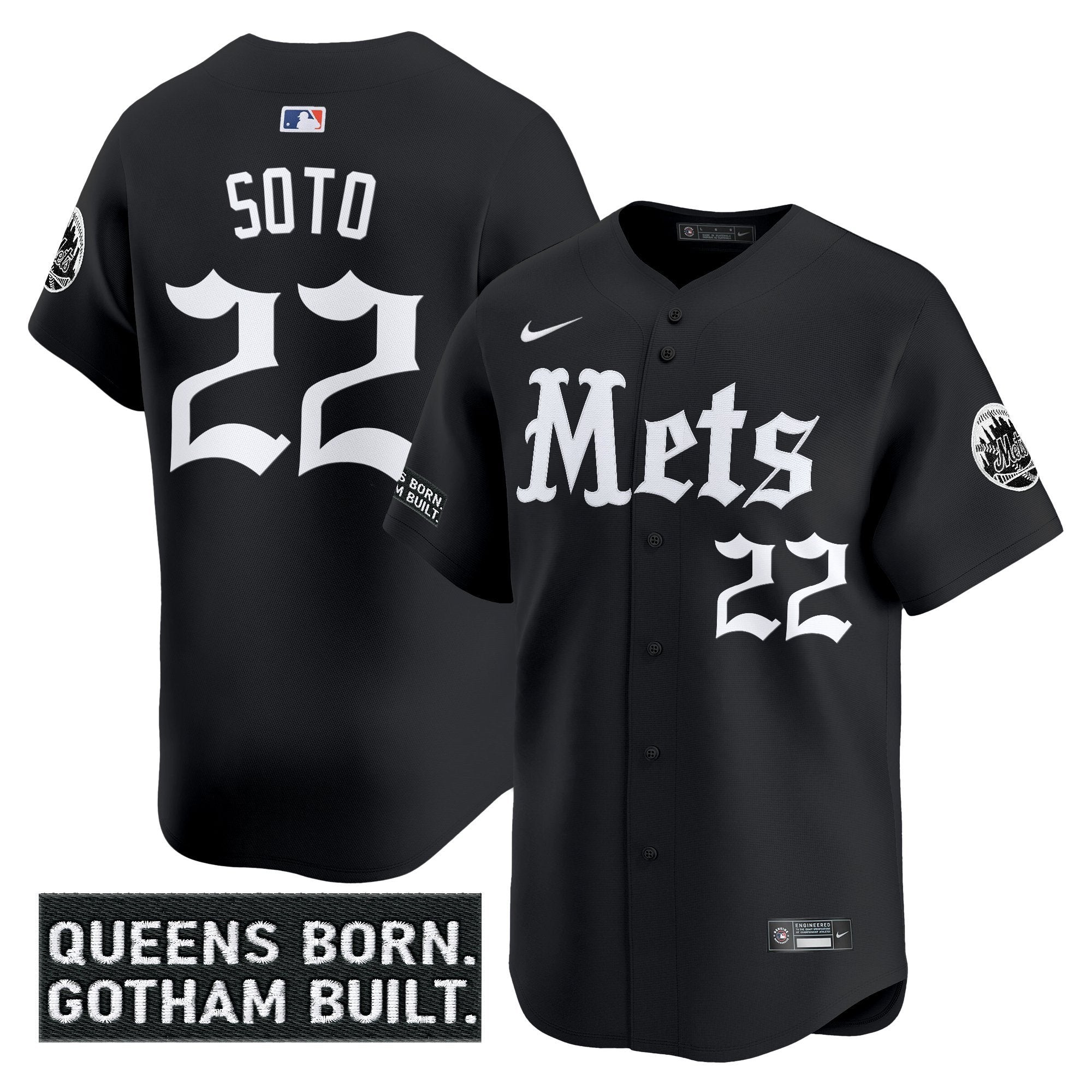 NYM 'Gotham Gothic Edition' Vapor Premier Limited Jersey - Stitched