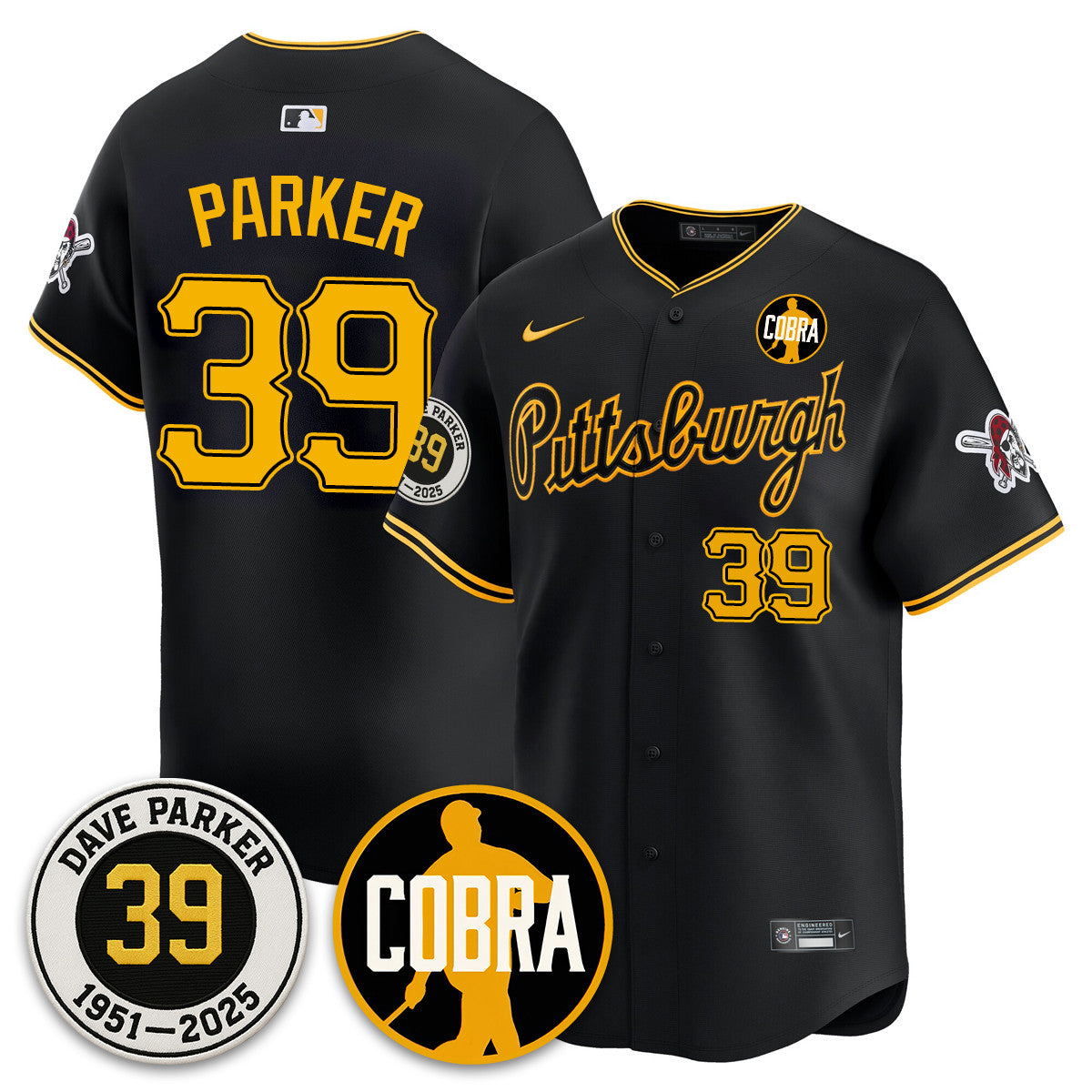 PIT Memories Dave Parker Jersey- “COBRA” Patch - Stitched