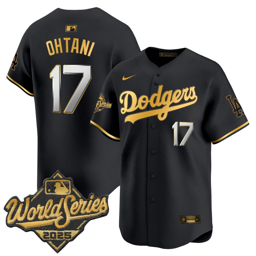 Dodgers 2025 World Series Gold Trim Vapor Premier Limited Jersey - Stitched