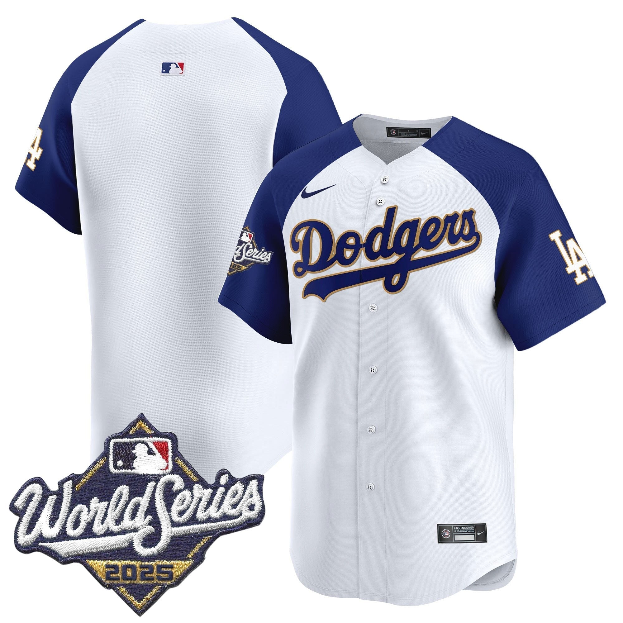 Dodgers 2025 World Series Gold Trim Vapor Premier Limited Jersey - Stitched