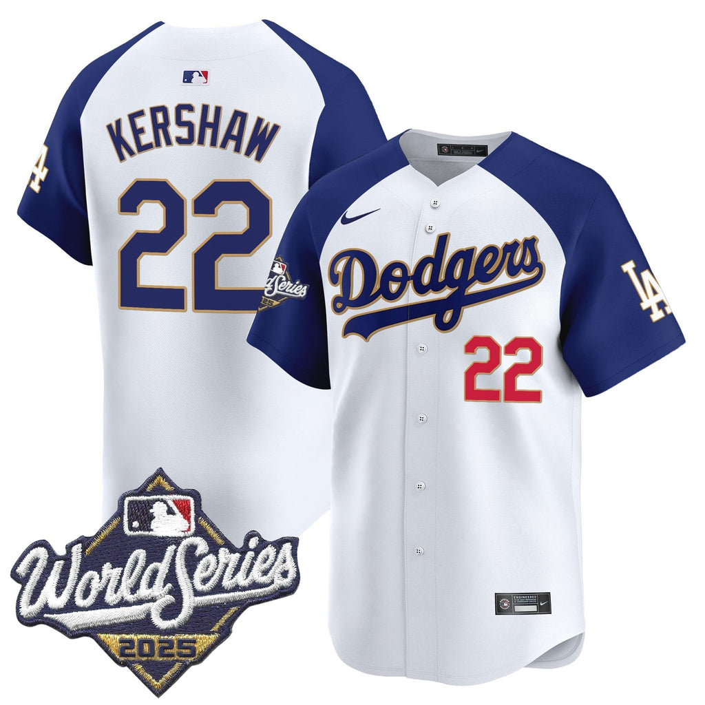 Dodgers 2025 World Series Gold Trim Vapor Premier Limited Jersey - Stitched