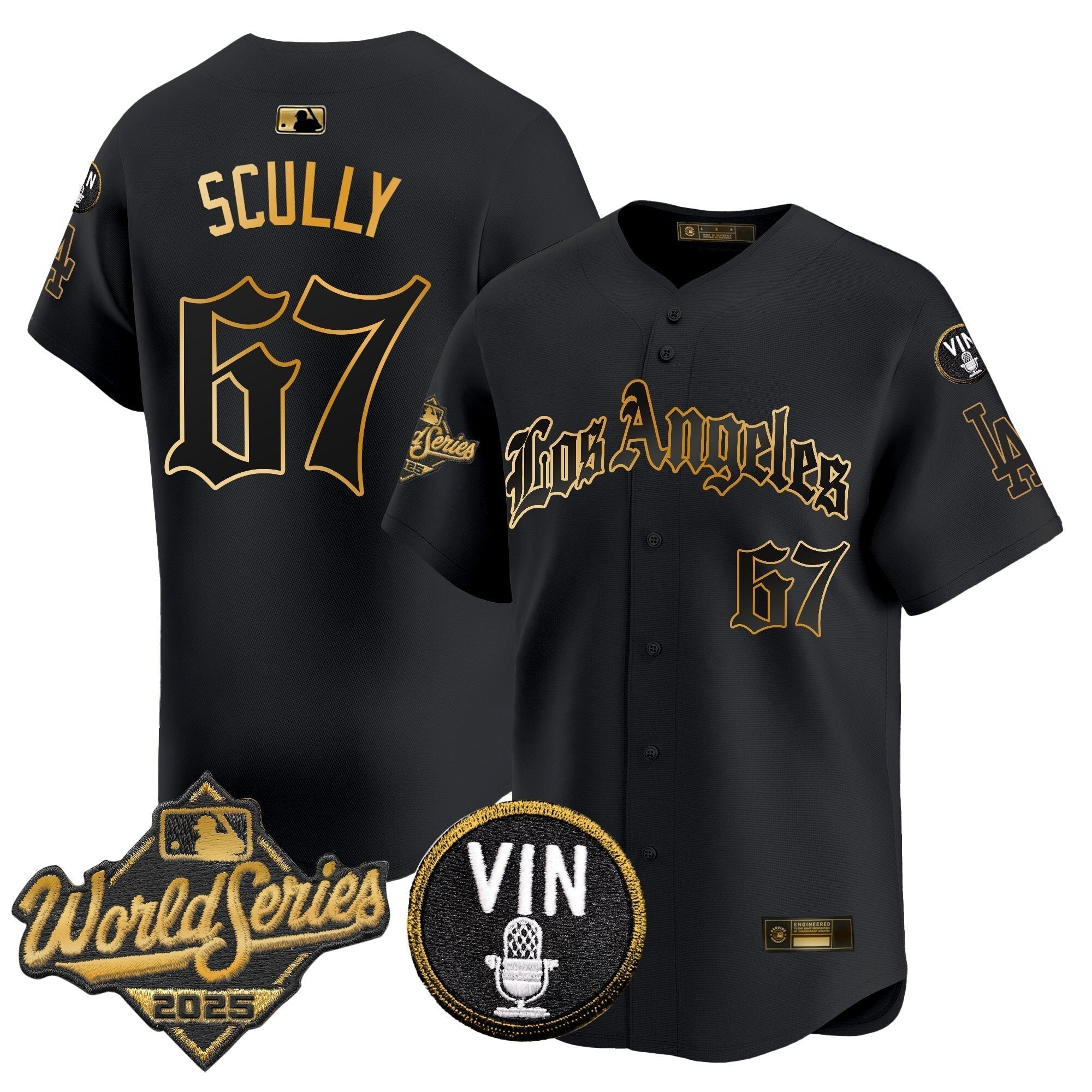 Dodgers 2025 World Series Vapor Premier Limited Jersey - LA Gothic Edition - Stitched