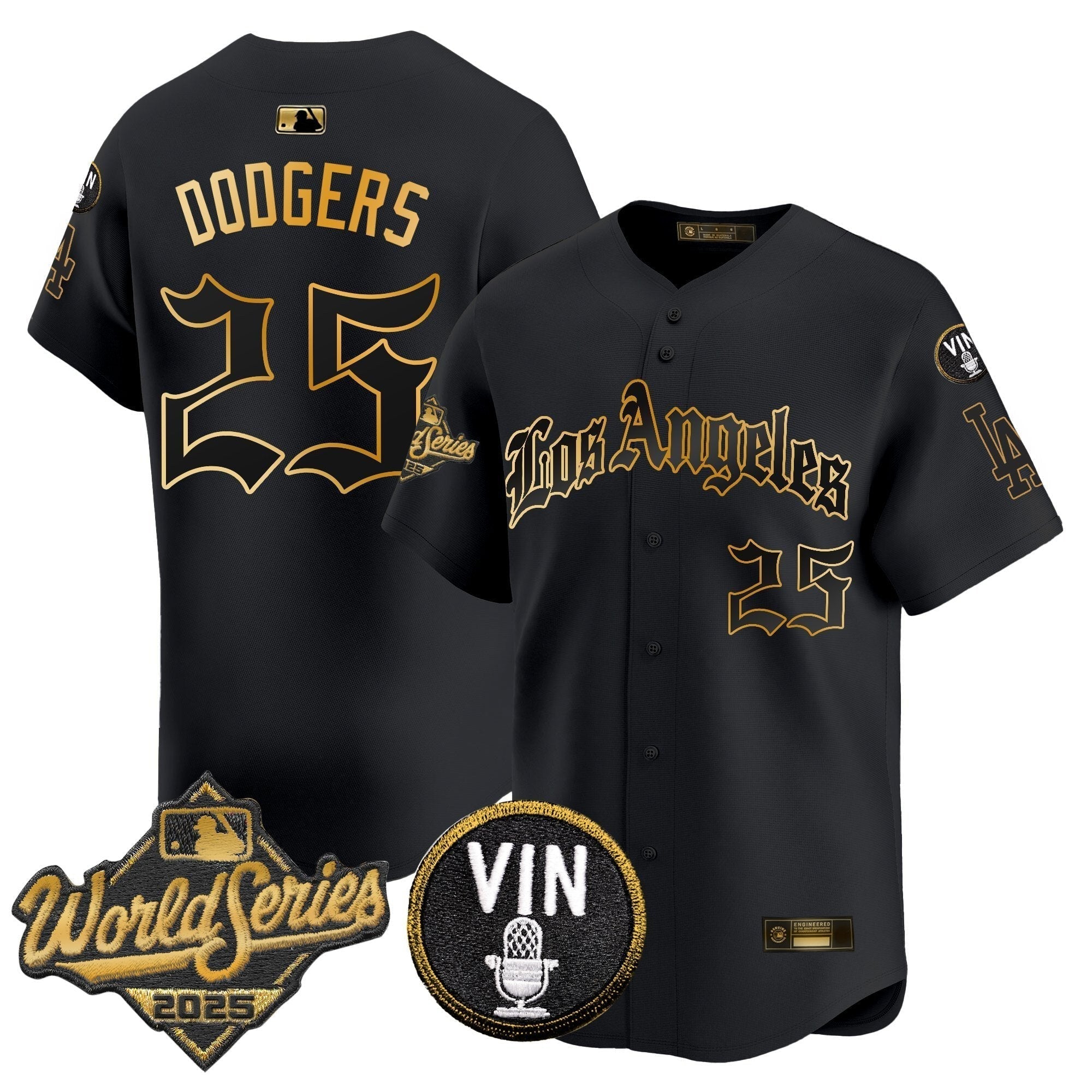 Dodgers 2025 World Series Vapor Premier Limited Jersey - LA Gothic Edition - Stitched