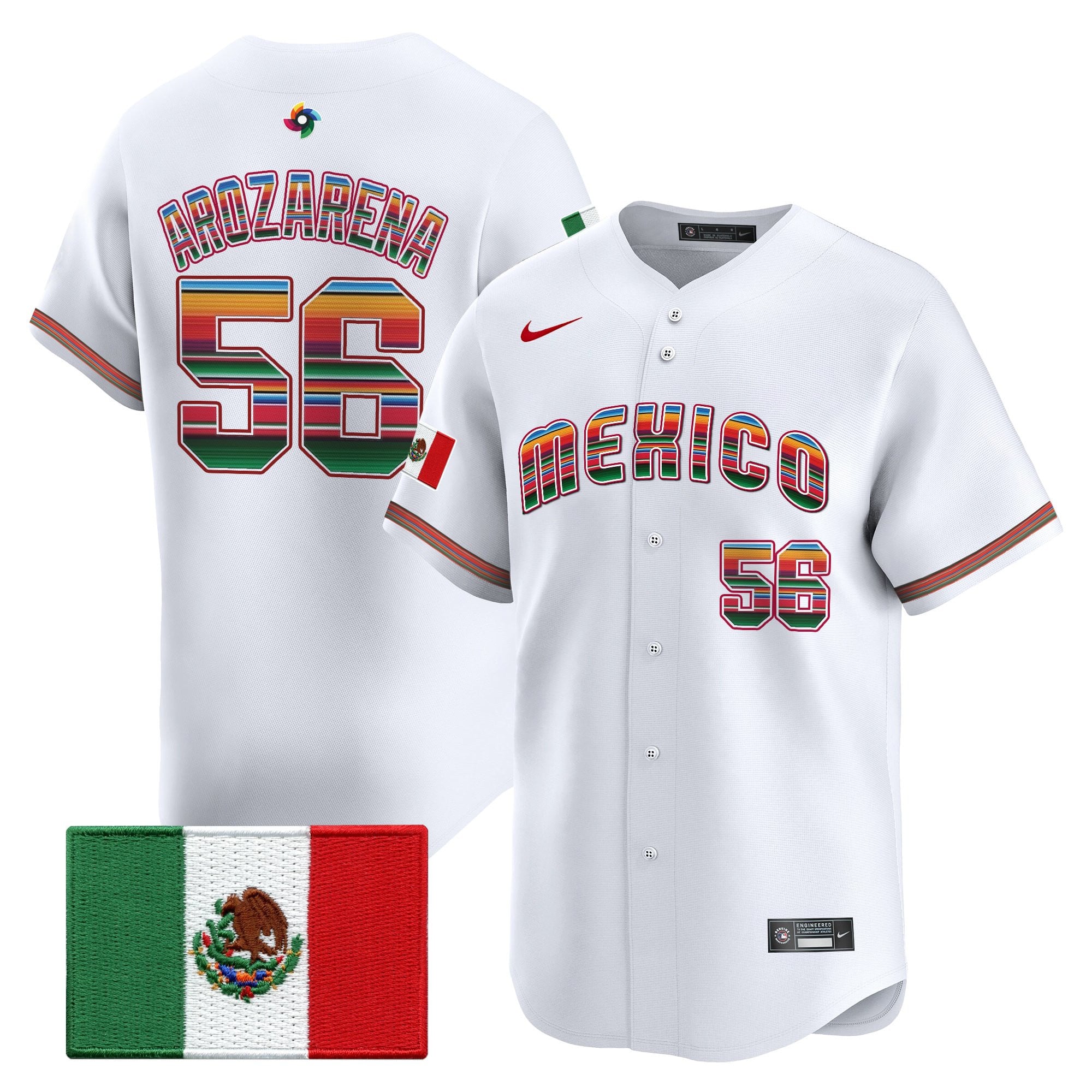 Team Mexico World Baseball Classic "Serape Edition" Vapor Premier Jersey - 2026 Roster - Stitched