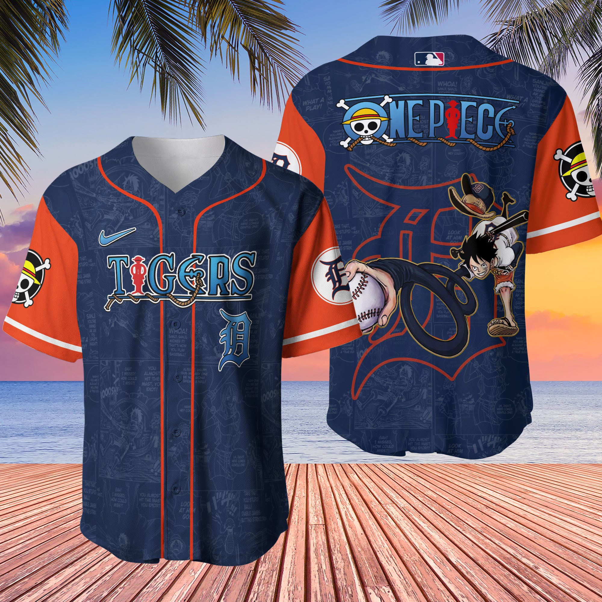 Limited Edition Detroit Tigers One Piece Night Game Blue Jersey