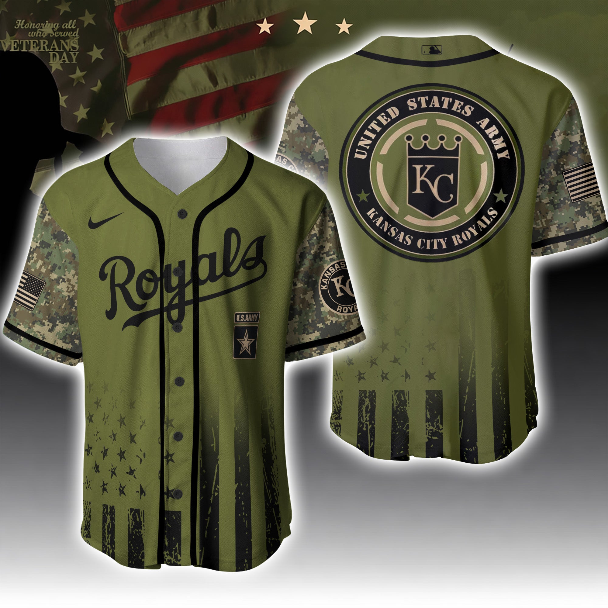 Kansas City Royals Army Military Appreciation Night Jersey