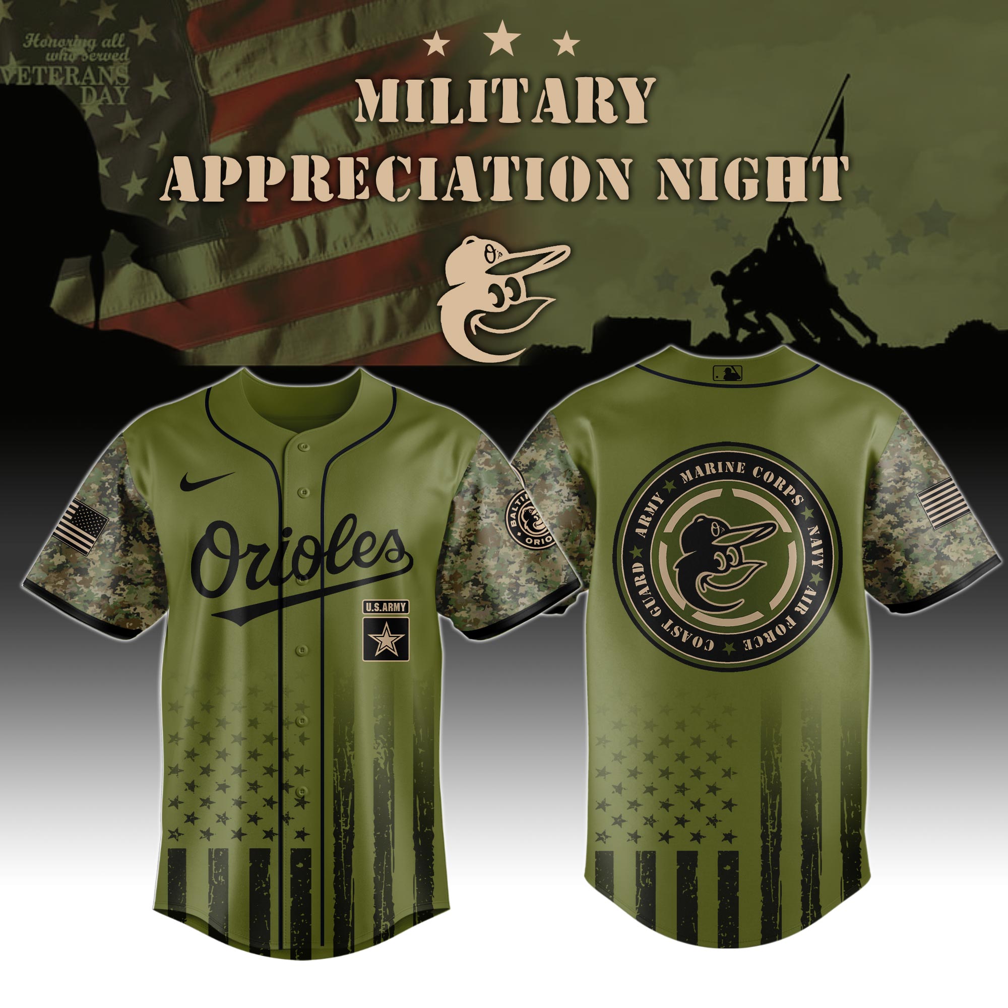 Baltimore Orioles Marine Corps Military Appreciation Night Jersey 