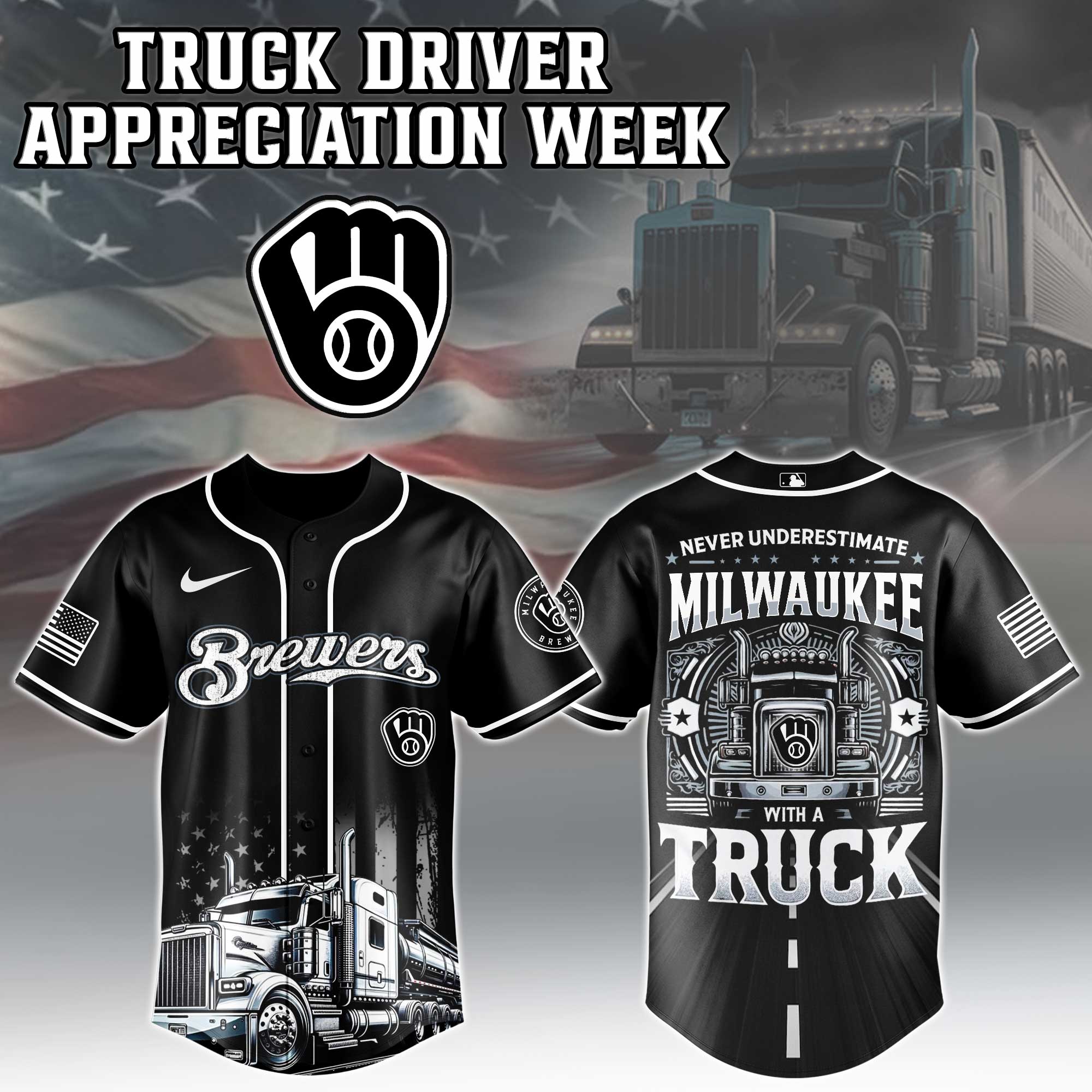 Milwaukee Brewers Nation Truck Driver Appreciation Week Jersey 