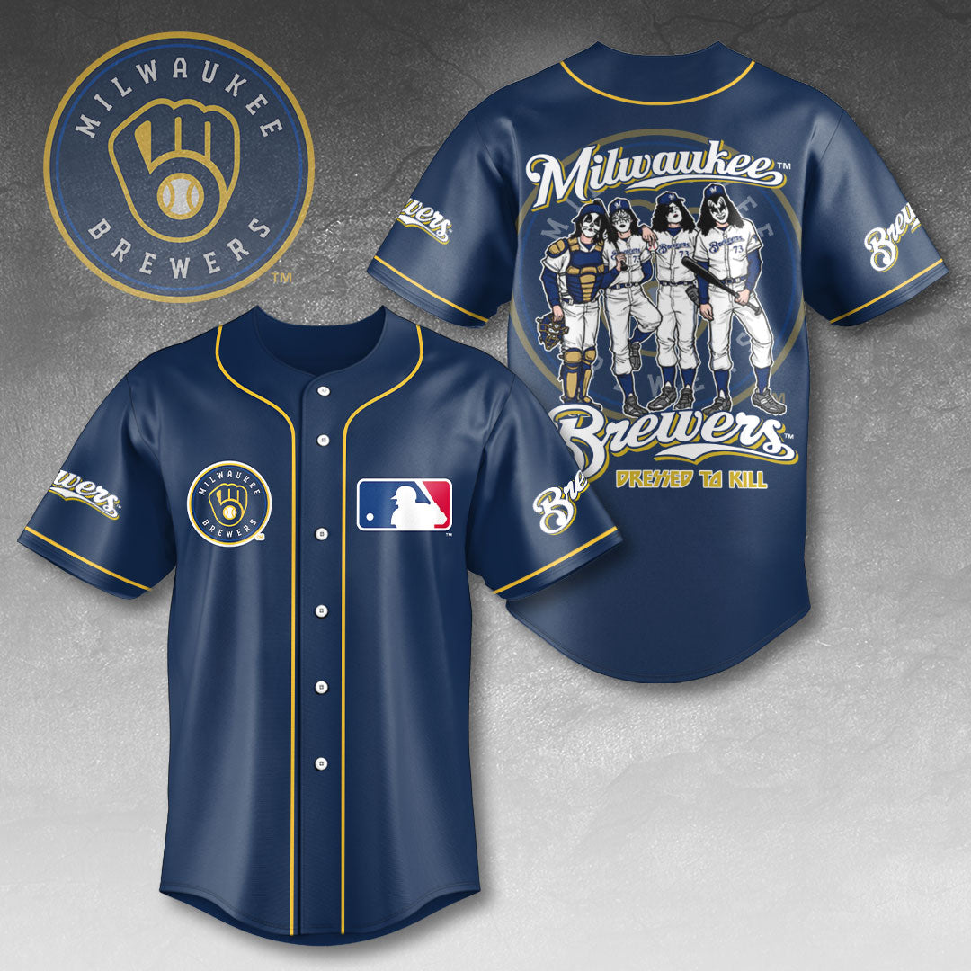 Milwaukee Brewers x KISS Baseball Jersey - HOATT13414