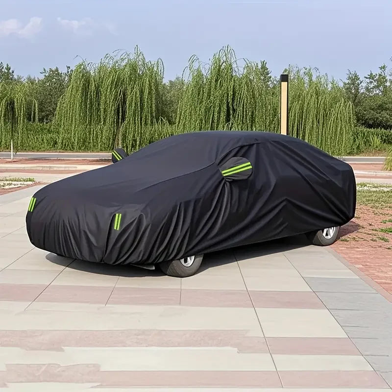 Black Scratch-Resistant Car Cover – Dustproof, Sun-Resistant, and All-Weather Protection for Sedans, SUVs, and Outdoor Parking