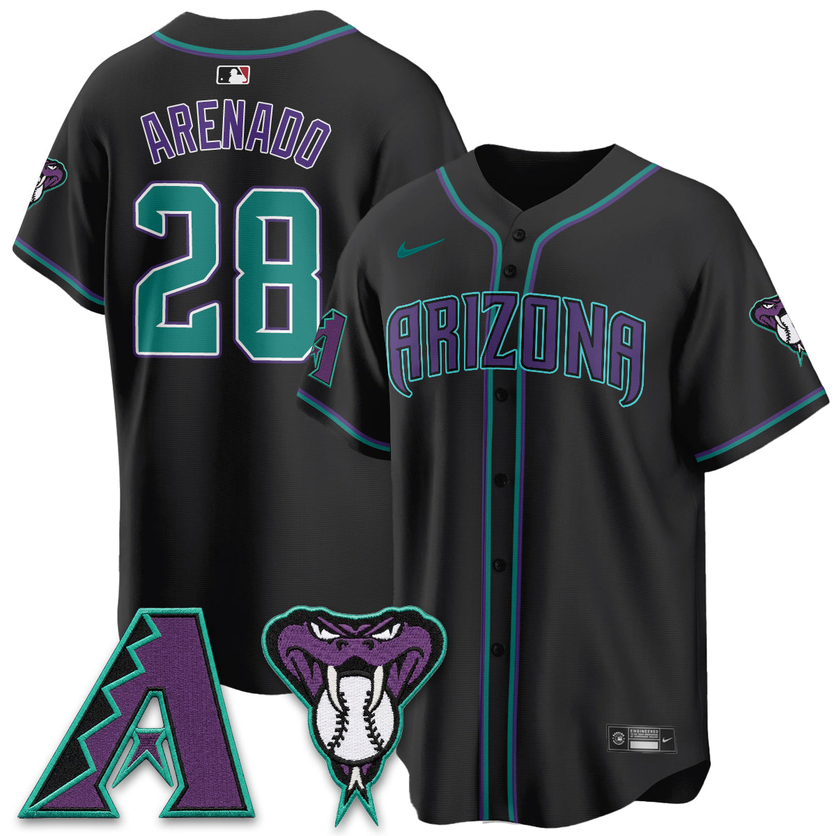 ARI Black Out Style Vapor Premier Limited Jersey - All Stitched