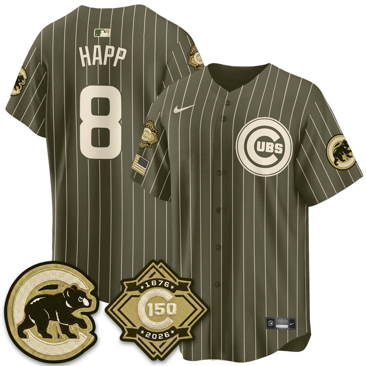 CHC New Era Olive 2026 Armed Forces Day Jersey -Stitched