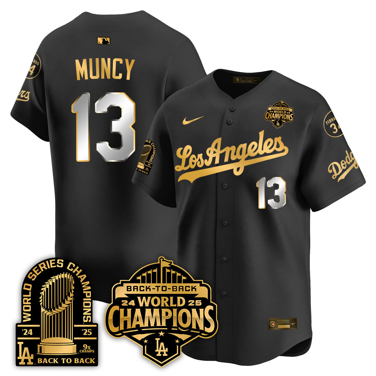LAD Alternate  Vapor Limited Jersey - 9x Champs - Stitched