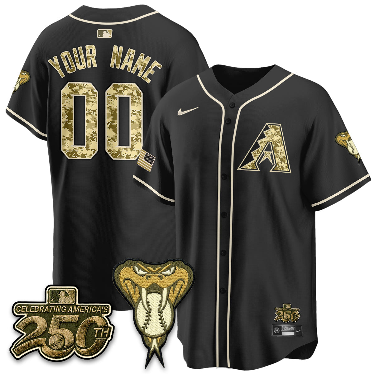 ARI Salute to Service 2026 Vapor Premier Limited Custom Jersey - All Stitched