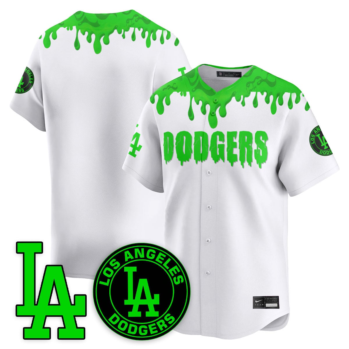Custom Los Angeles Dodgers "Slime Night Special" Jersey - Stitched