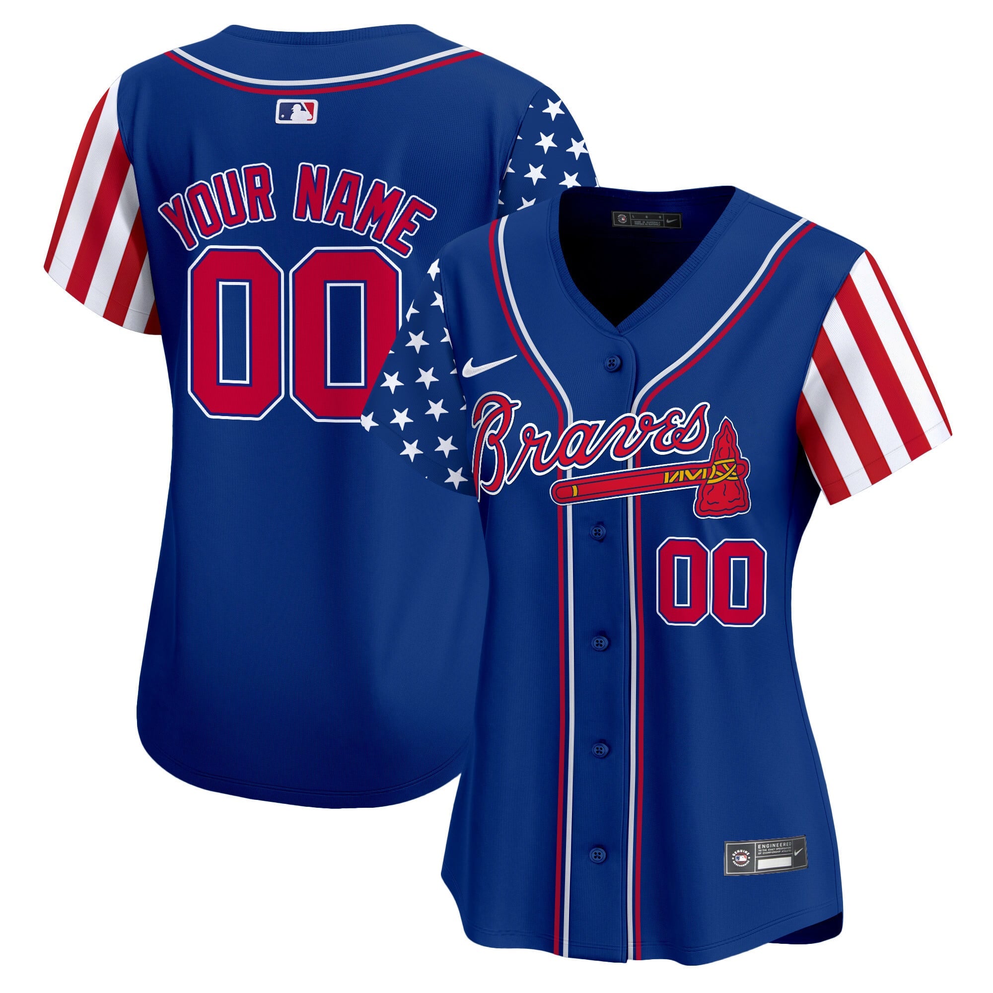 Atlanta Braves 2024 Independence Day Vapor Premier Limited Custom Jersey - All Stitched