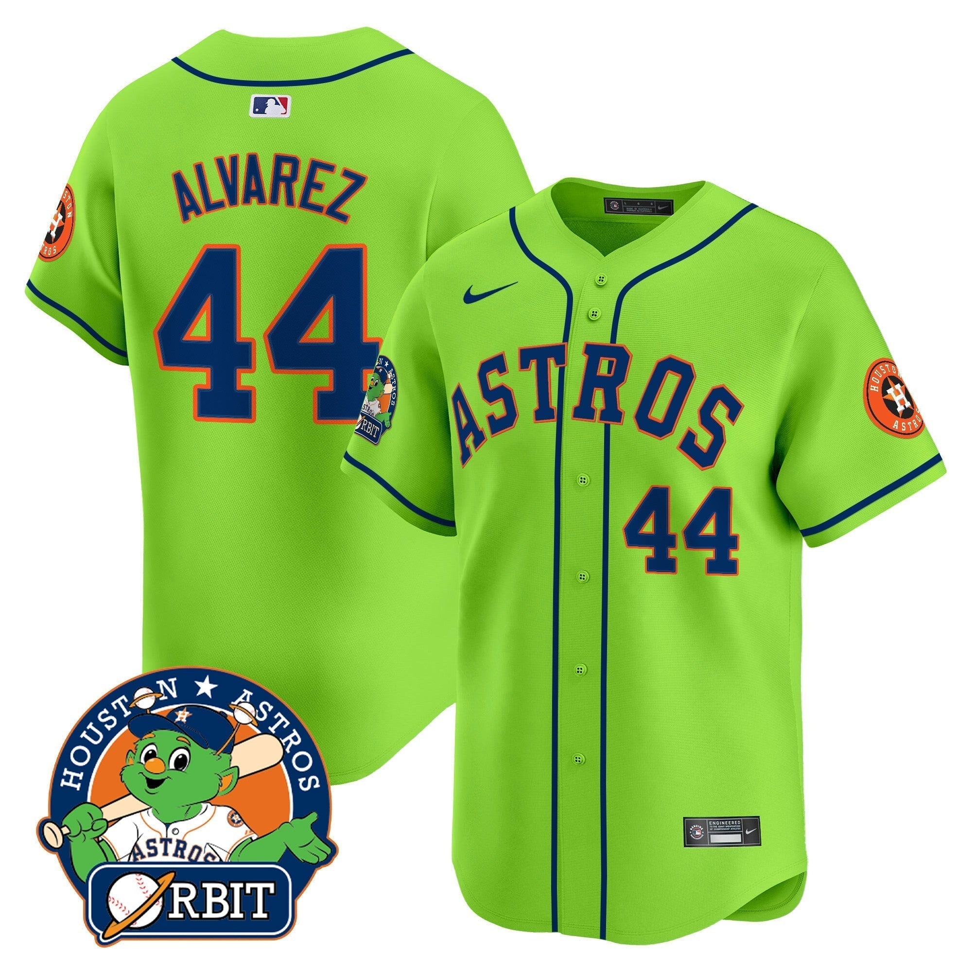 Astros Orbit Patch Vapor Premier Limited Jersey V2 - Stitched