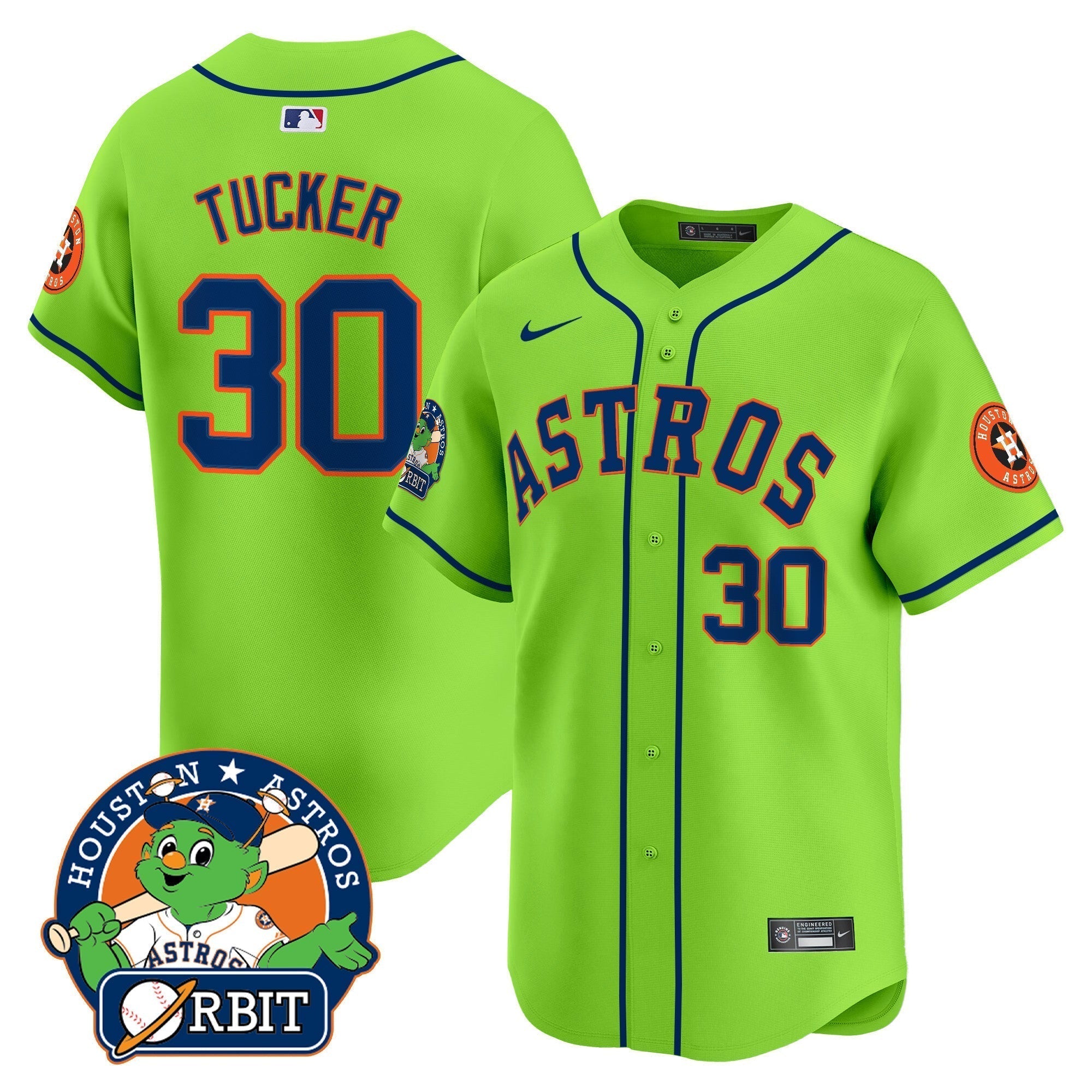Astros Orbit Patch Vapor Premier Limited Jersey V2 - Stitched