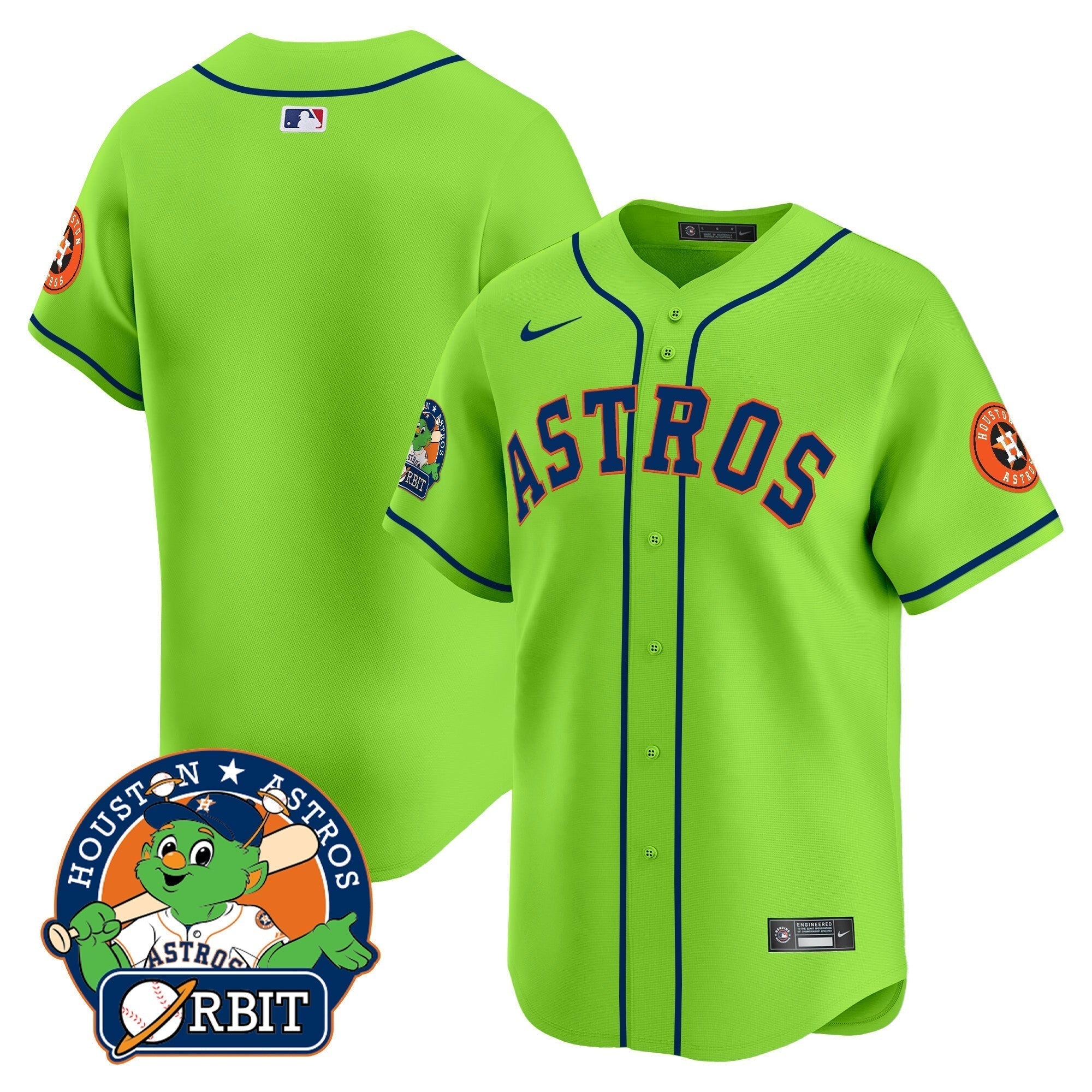 Astros Orbit Patch Vapor Premier Limited Jersey V2 - Stitched