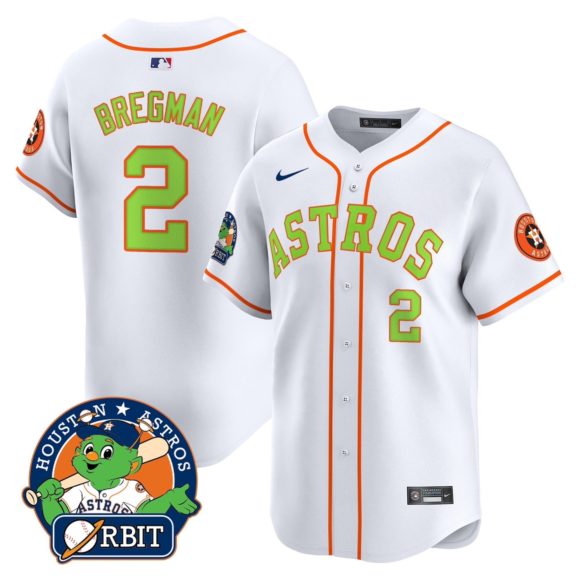Astros Orbit Patch Vapor Premier Limited Jersey V2 - Stitched
