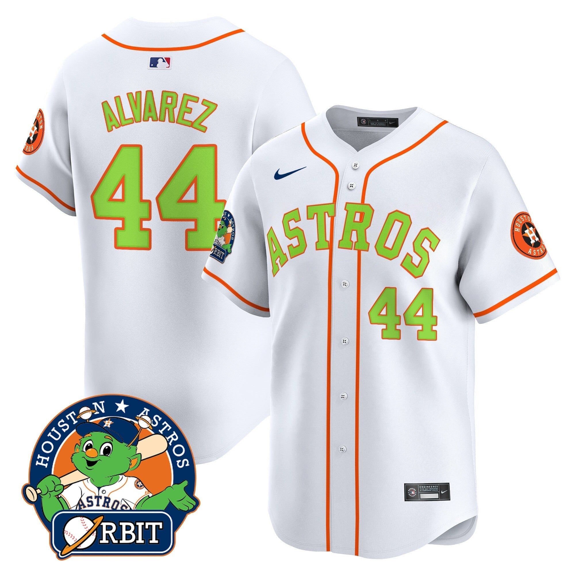 Astros Orbit Patch Vapor Premier Limited Jersey V2 - Stitched