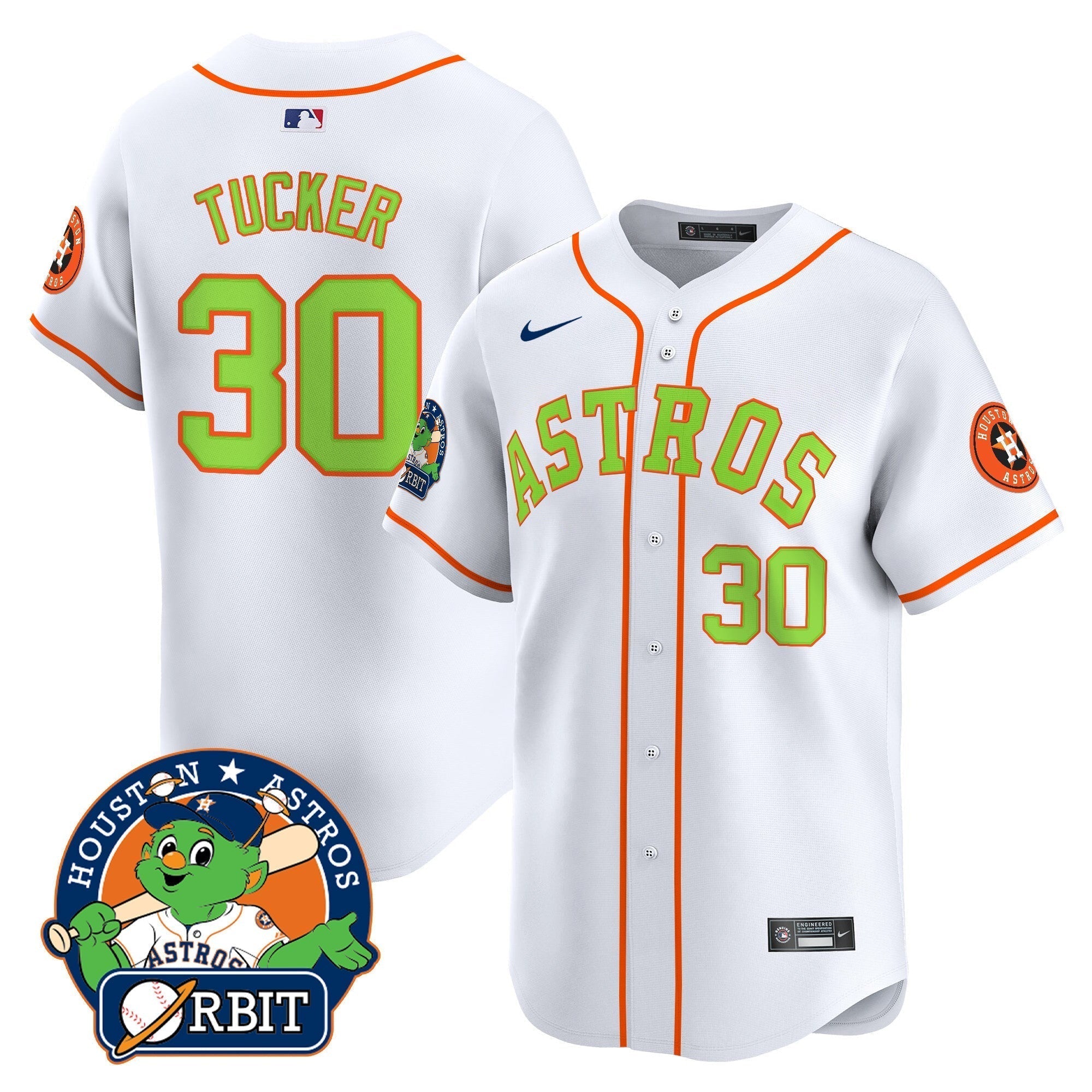 Astros Orbit Patch Vapor Premier Limited Jersey V2 - Stitched