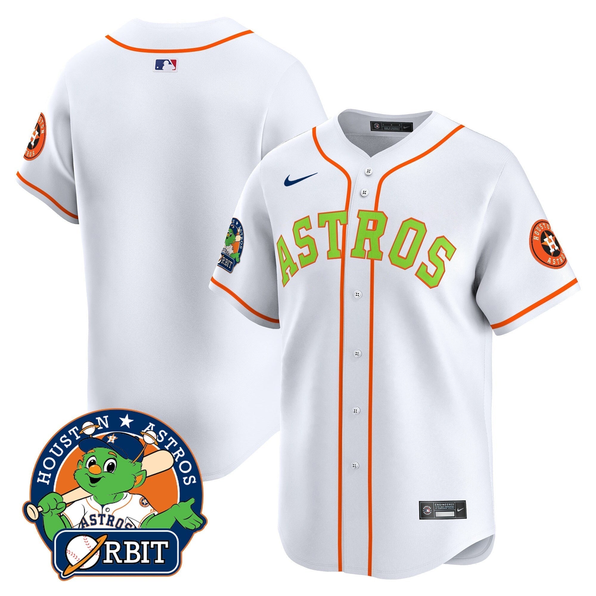 Astros Orbit Patch Vapor Premier Limited Jersey V2 - Stitched