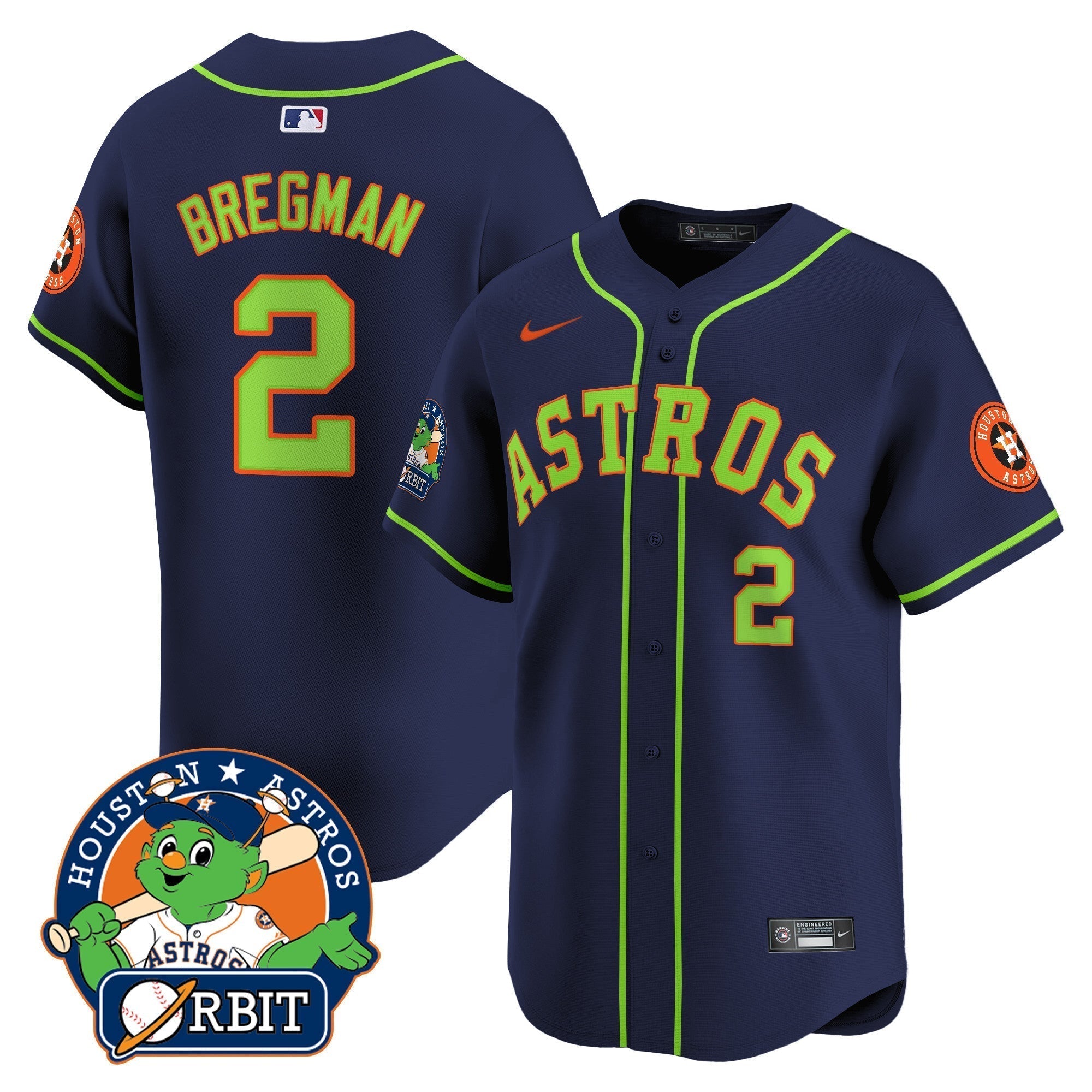 Astros Orbit Patch Vapor Premier Limited Jersey V2 - Stitched