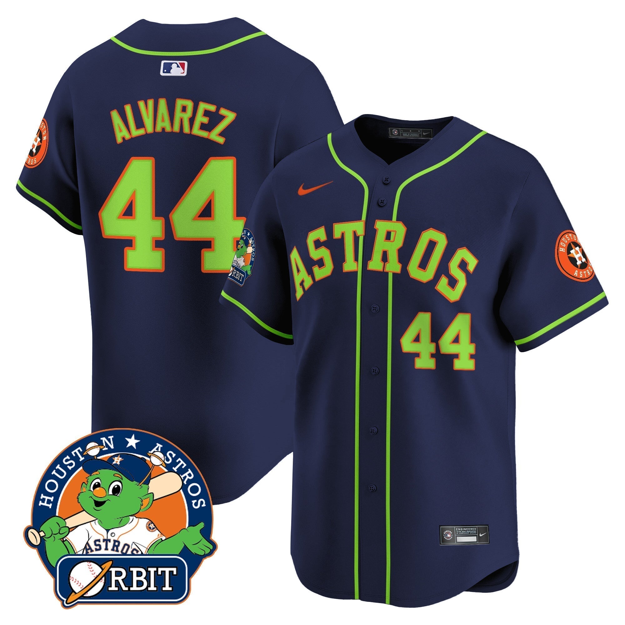 Astros Orbit Patch Vapor Premier Limited Jersey V2 - Stitched