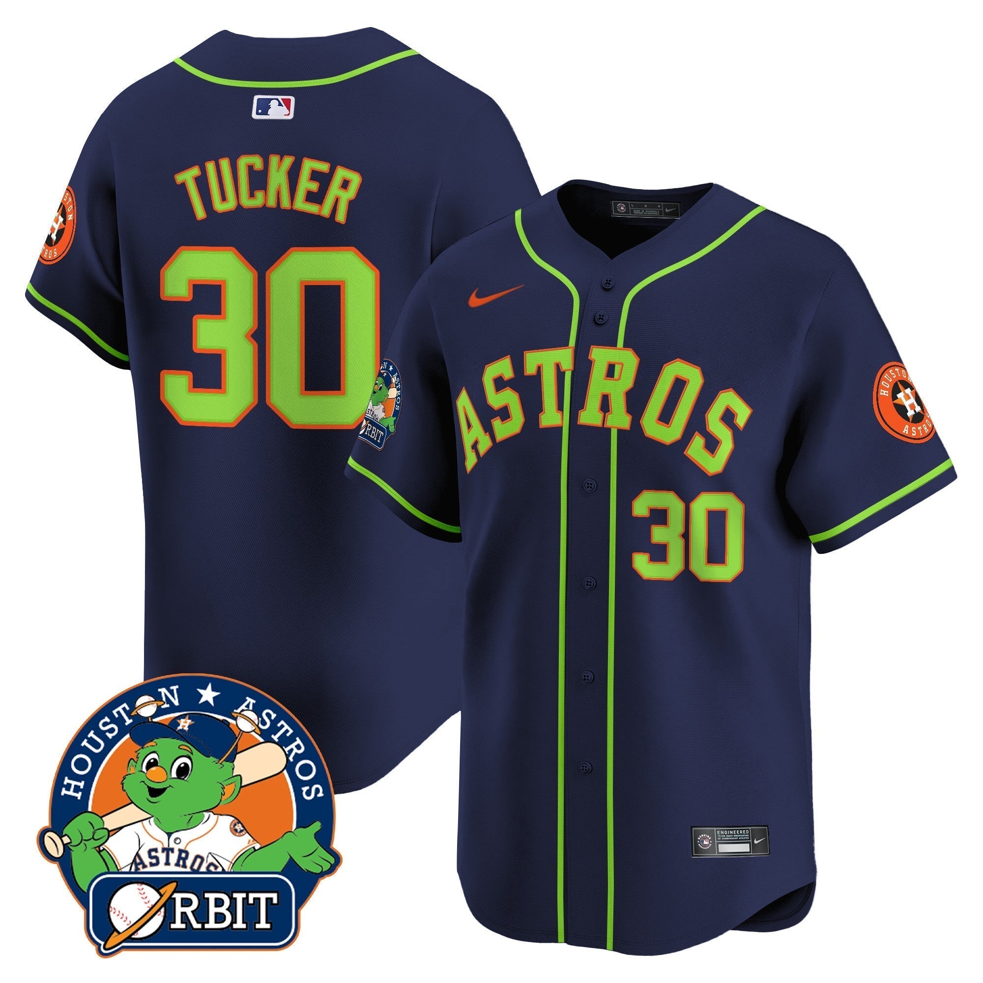Astros Orbit Patch Vapor Premier Limited Jersey V2 - Stitched