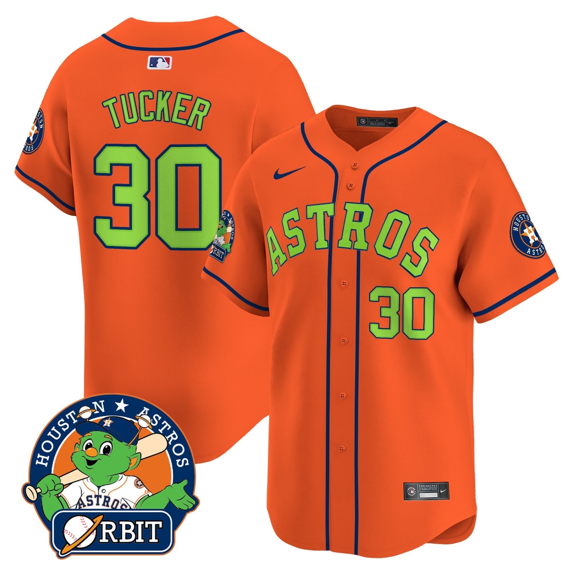 Astros Orbit Patch Vapor Premier Limited Jersey V2 - Stitched