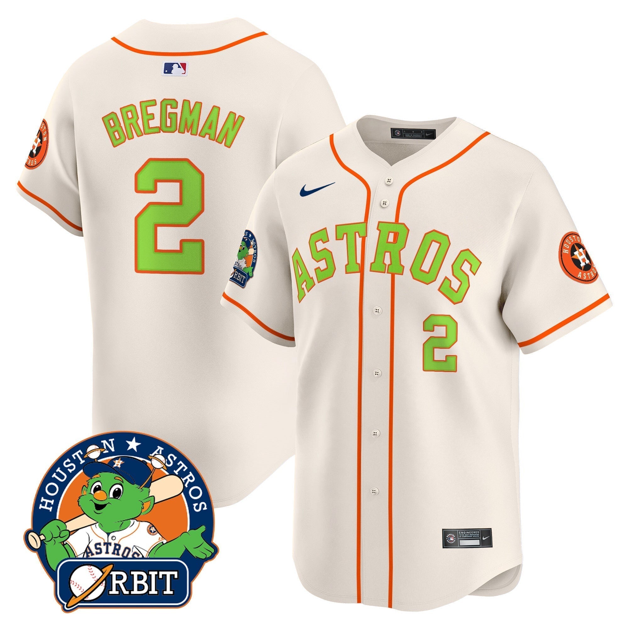 Astros Orbit Patch Vapor Premier Limited Jersey V2 - Stitched