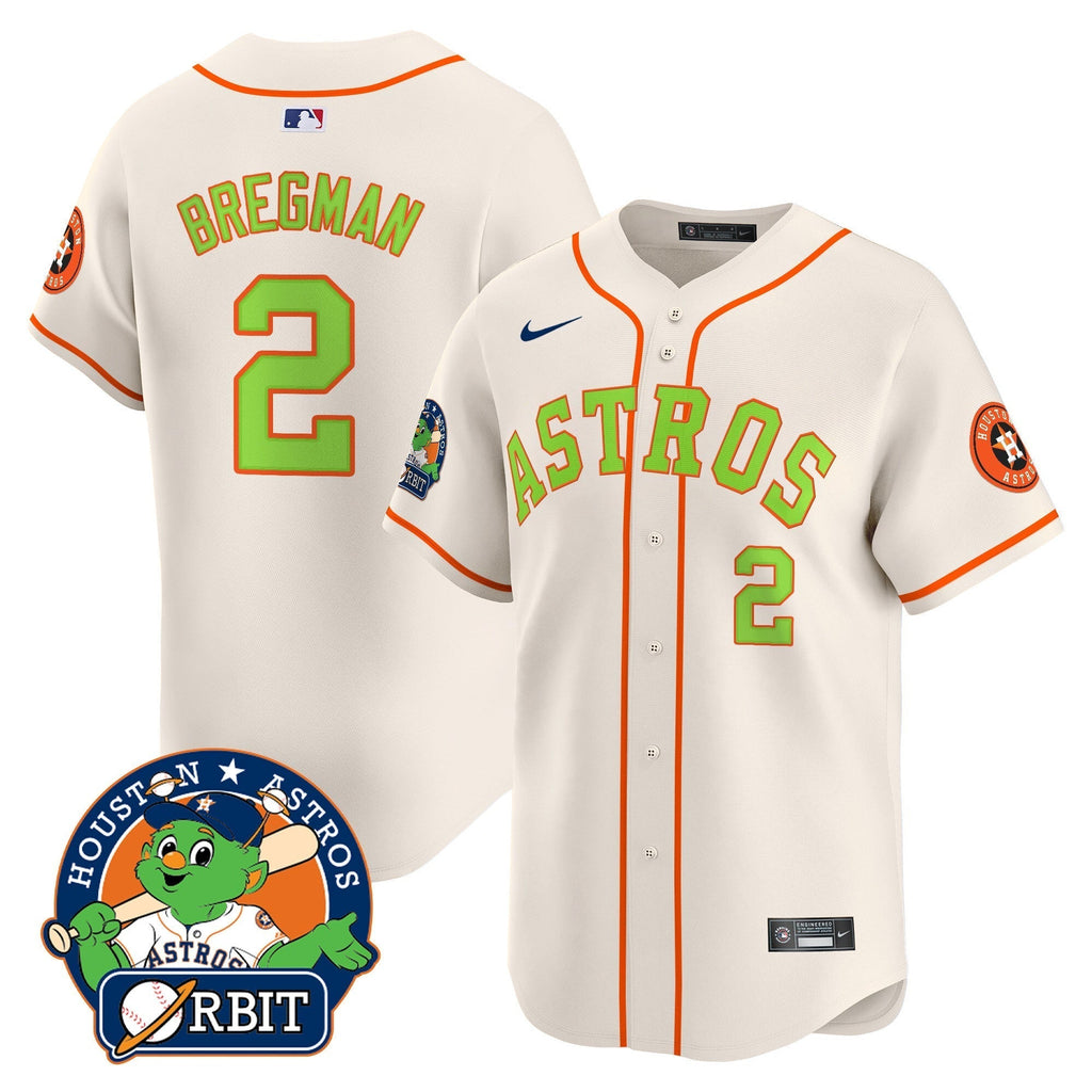 Astros Orbit Patch Vapor Premier Limited Jersey V2 - Stitched
