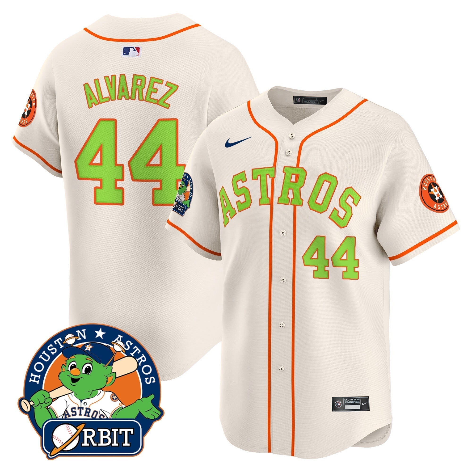 Astros Orbit Patch Vapor Premier Limited Jersey V2 - Stitched