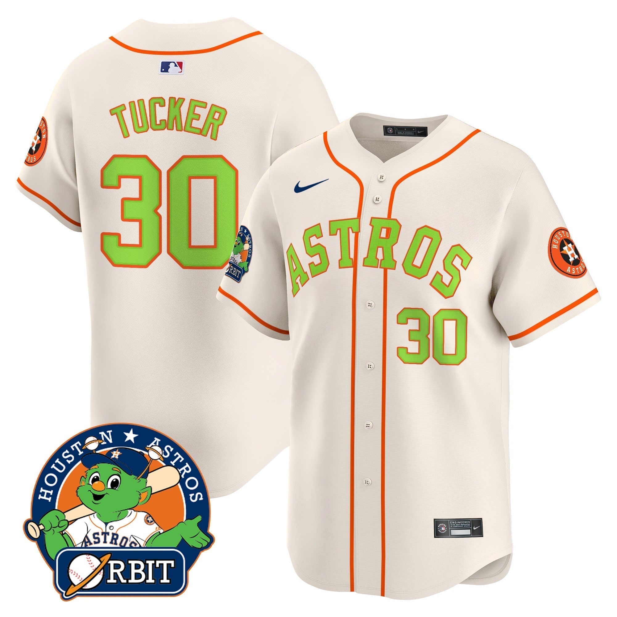 Astros Orbit Patch Vapor Premier Limited Jersey V2 - Stitched