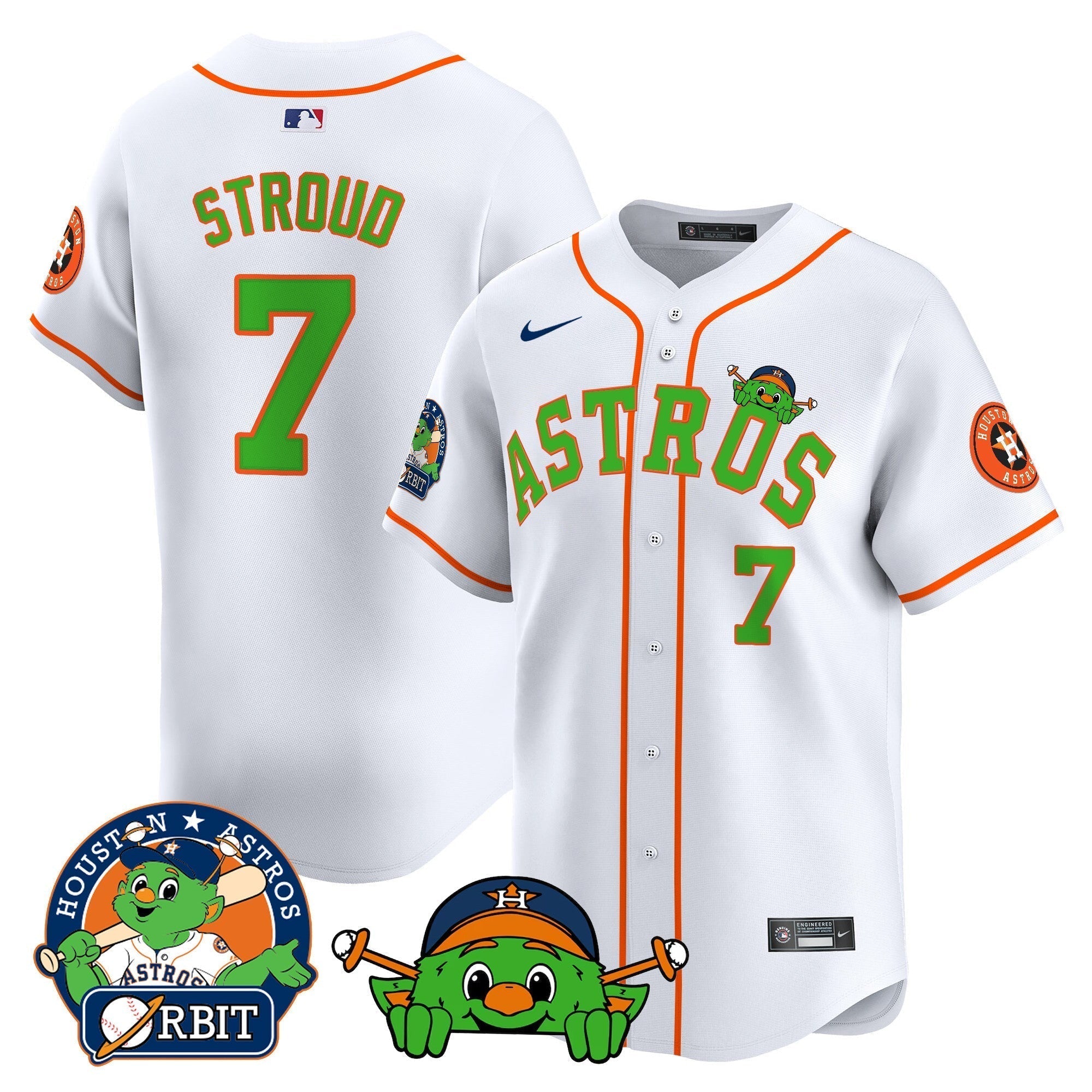 Astros Orbit Patch Vapor Premier Limited Jersey V3 - Stitched