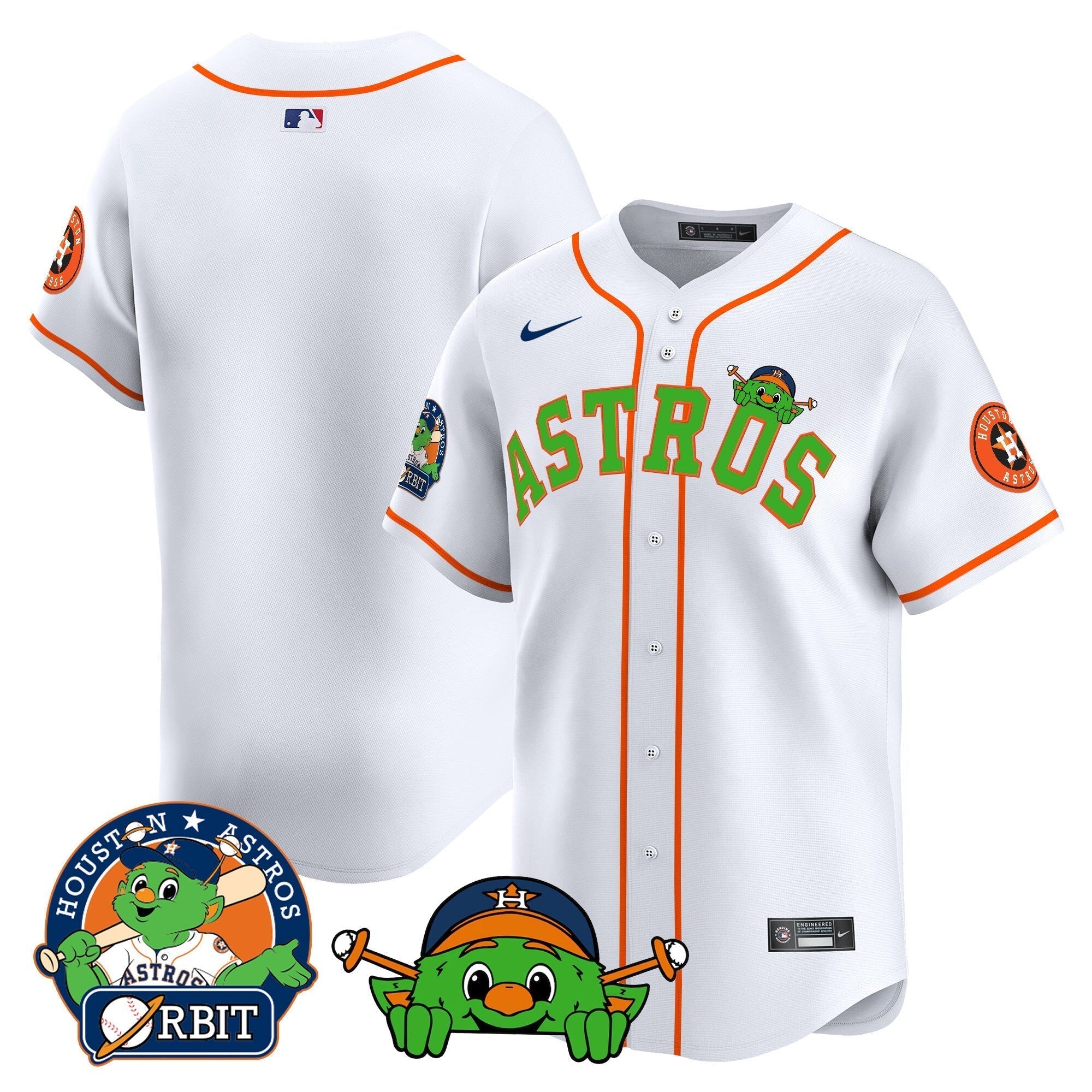 Astros Orbit Patch Vapor Premier Limited Jersey V3 - Stitched