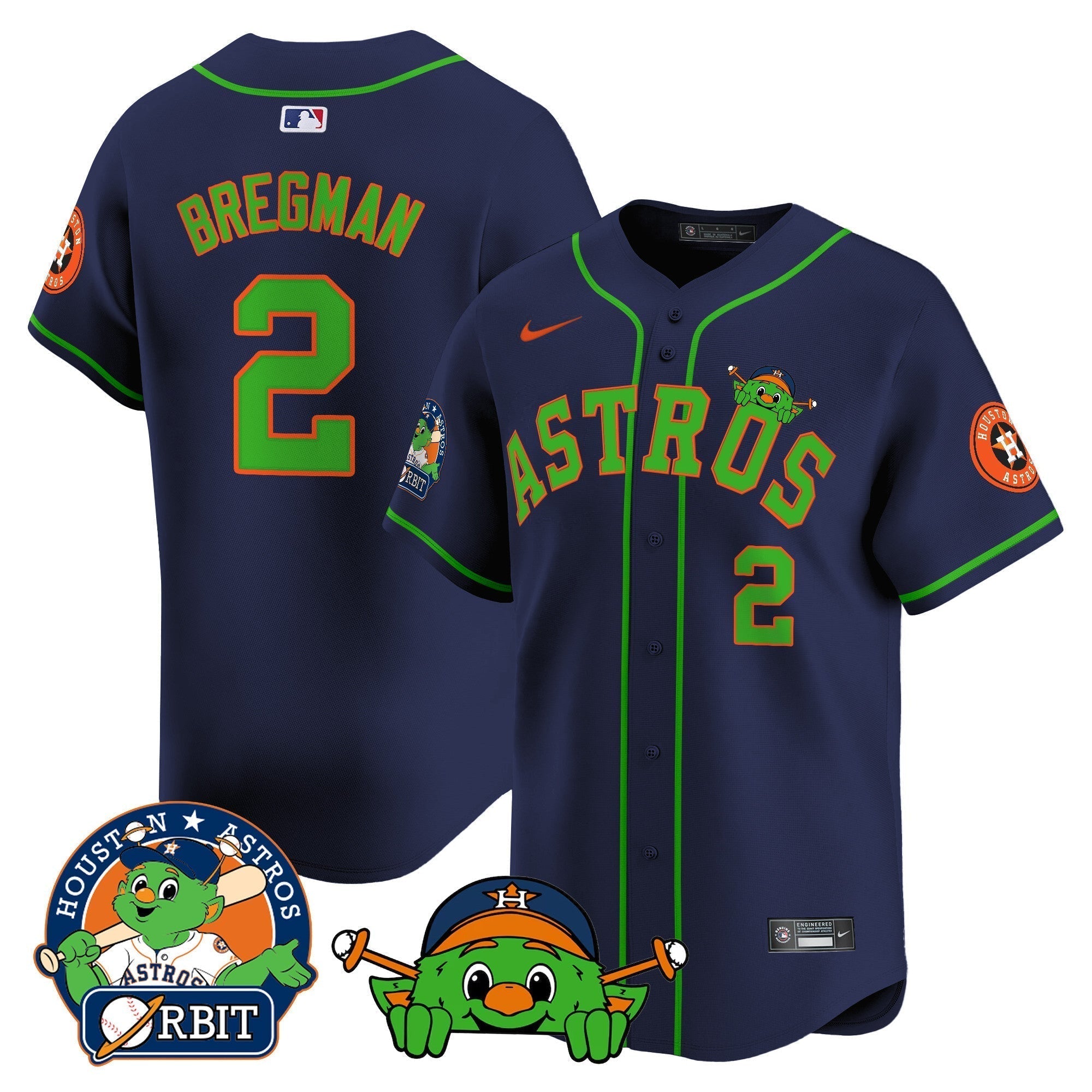 Astros Orbit Patch Vapor Premier Limited Jersey V3 - Stitched