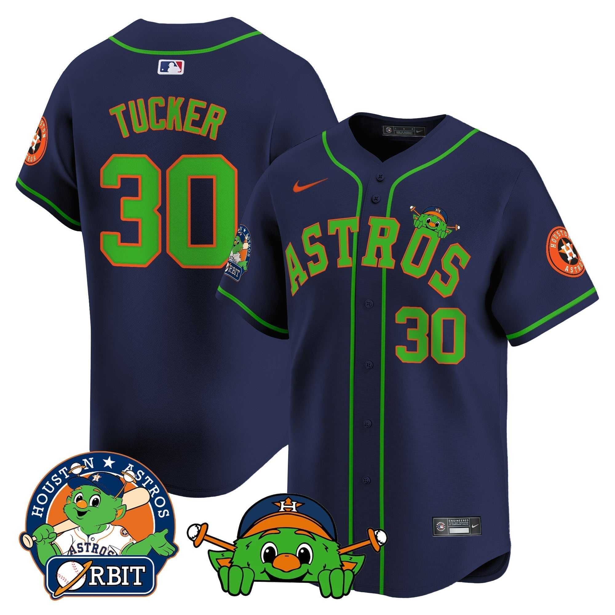 Astros Orbit Patch Vapor Premier Limited Jersey V3 - Stitched
