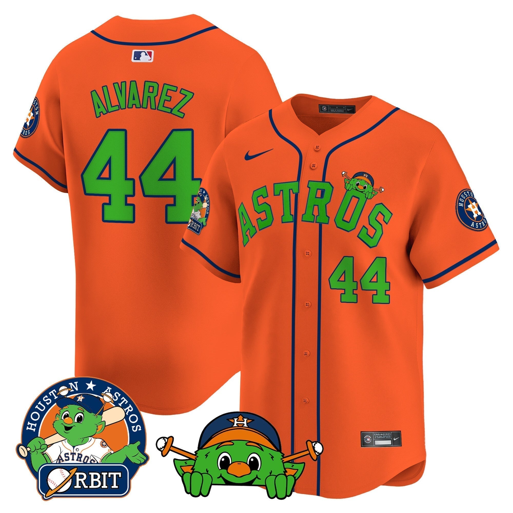 Astros Orbit Patch Vapor Premier Limited Jersey V3 - Stitched