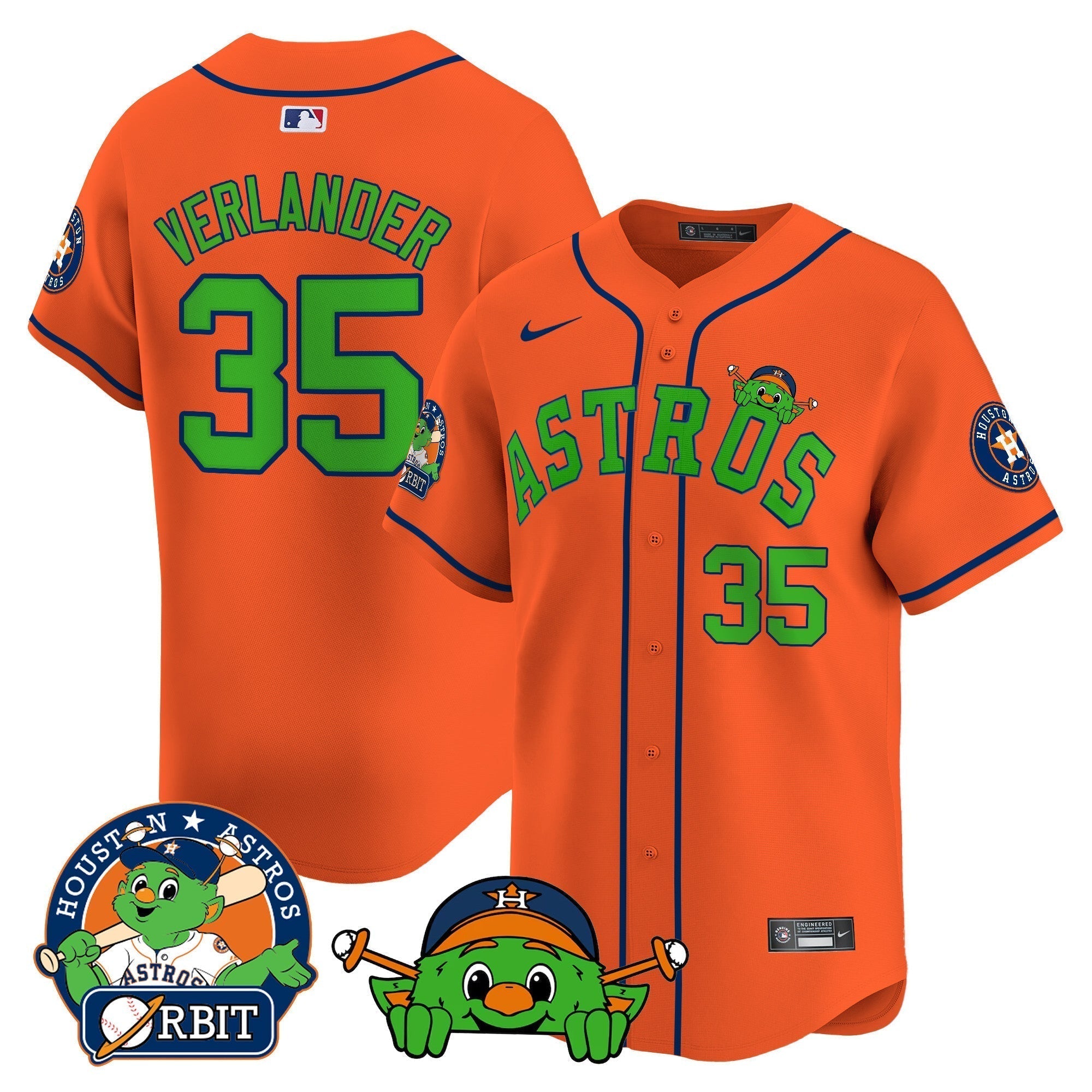 Astros Orbit Patch Vapor Premier Limited Jersey V3 - Stitched